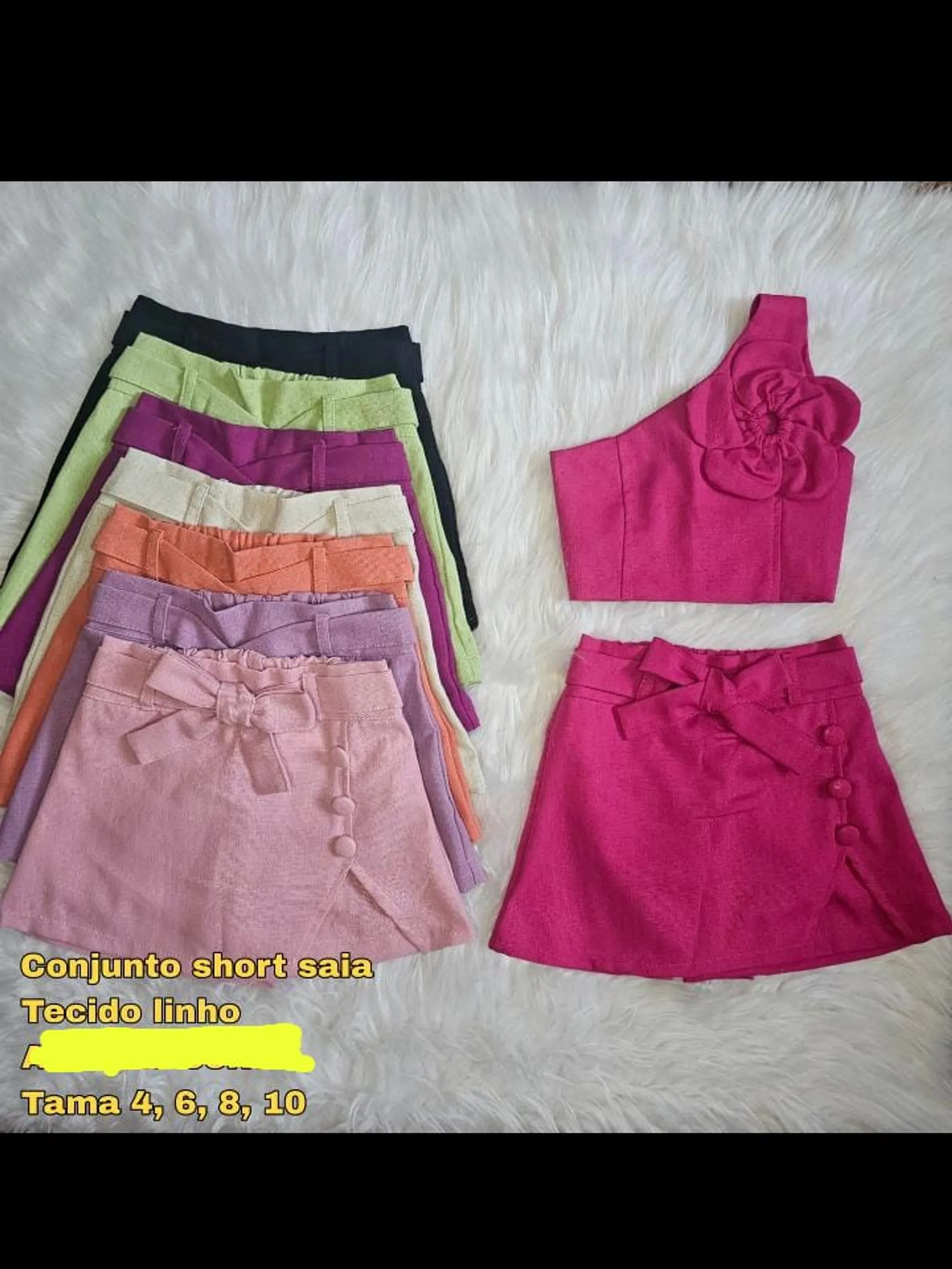 Conjunto infantil cropped e shorts saia (03)