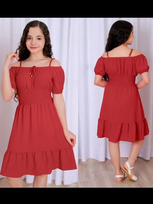 Vestido curto juvenil Ciganinha (O)