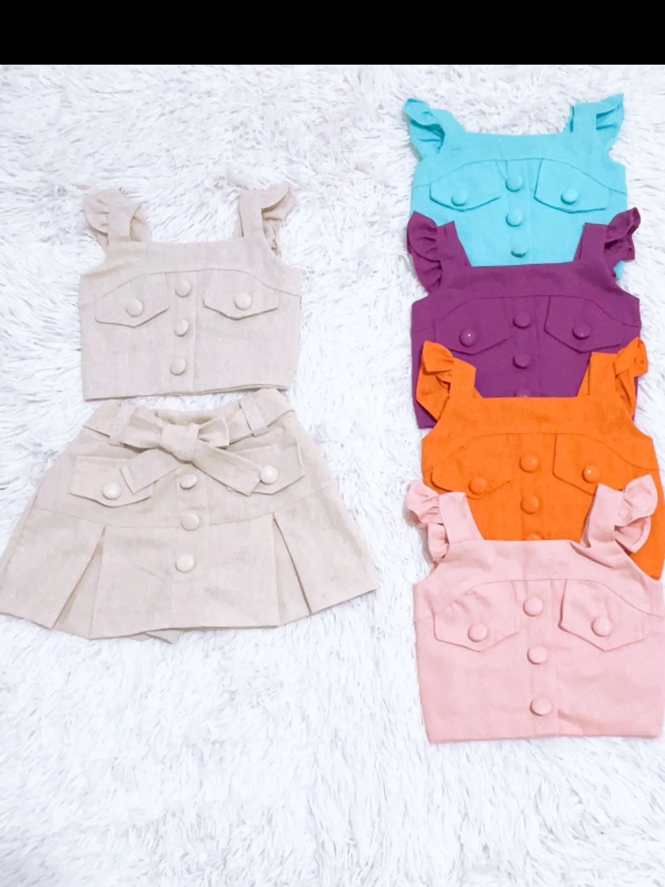 Conjunto infantil de shorts saia