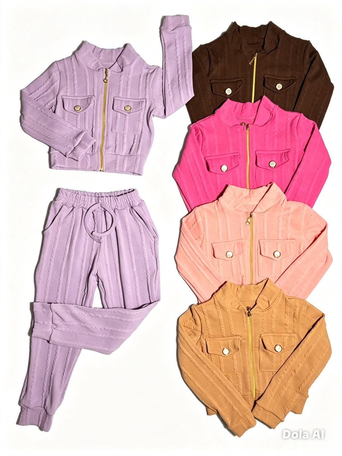Conjunto infantil calça e blusa com zíper (08)