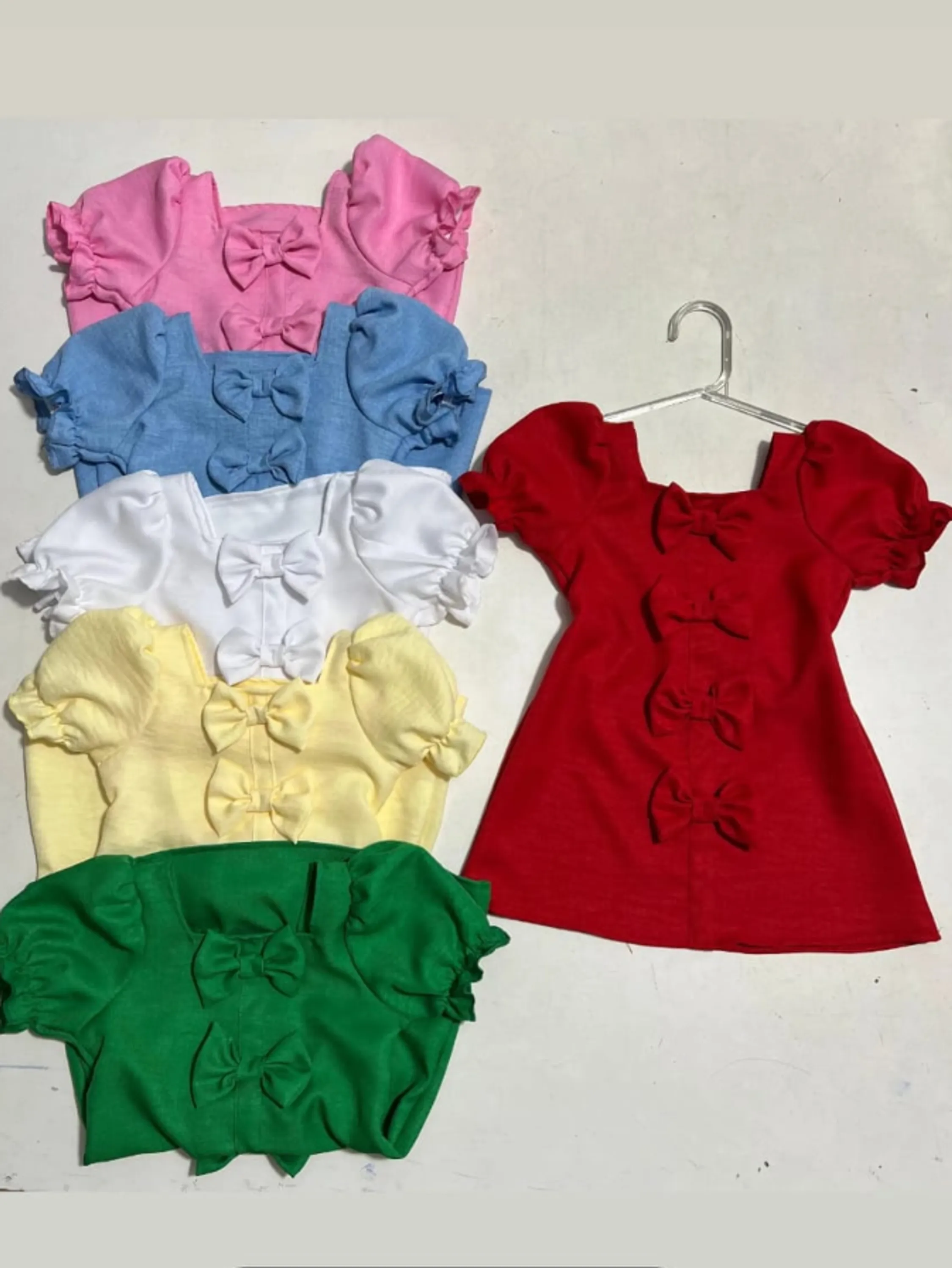 Vestido infantil 4 laços tecido duna linho (13)