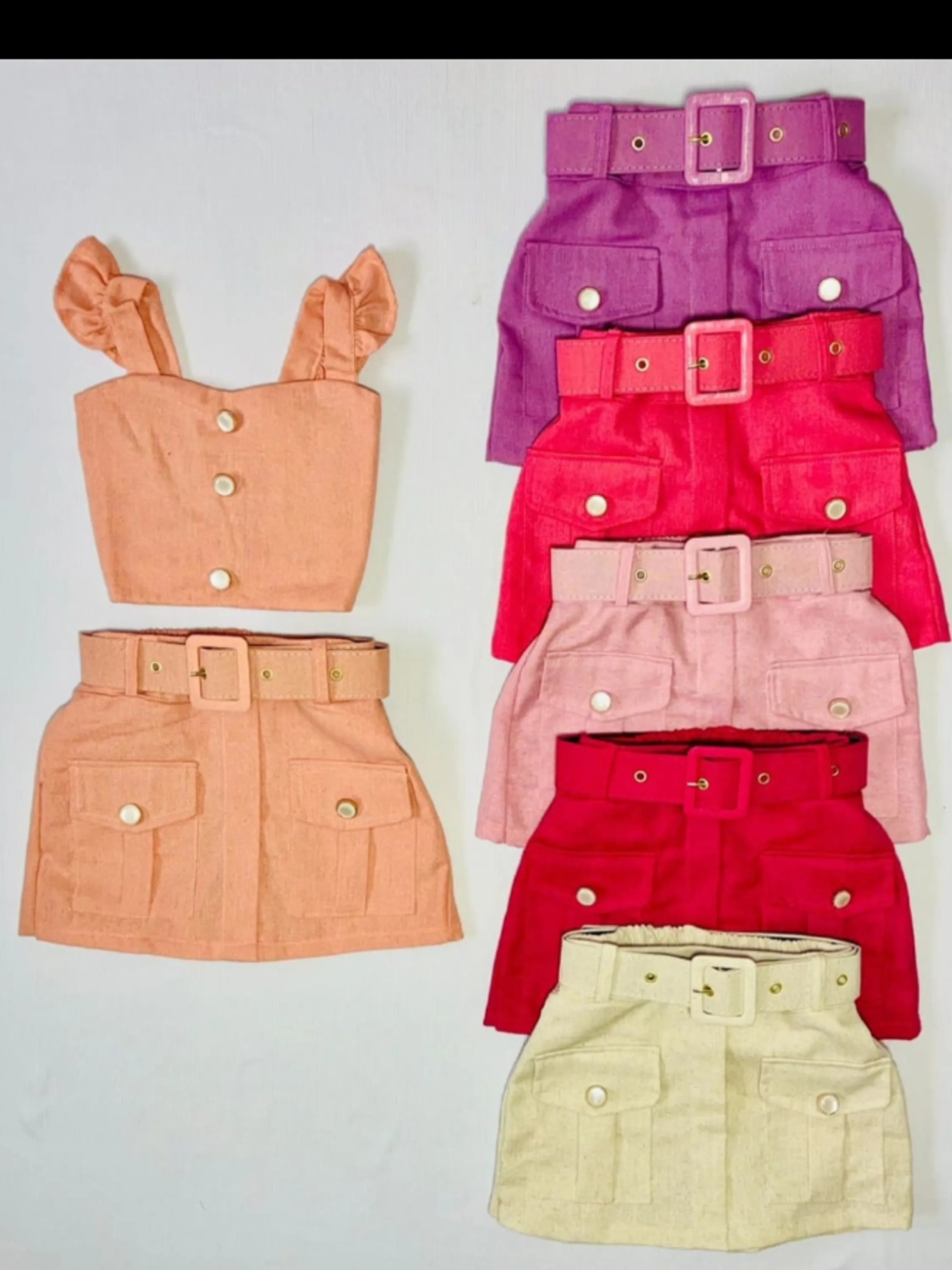Conjunto infantil shorts saia e cropped (08)