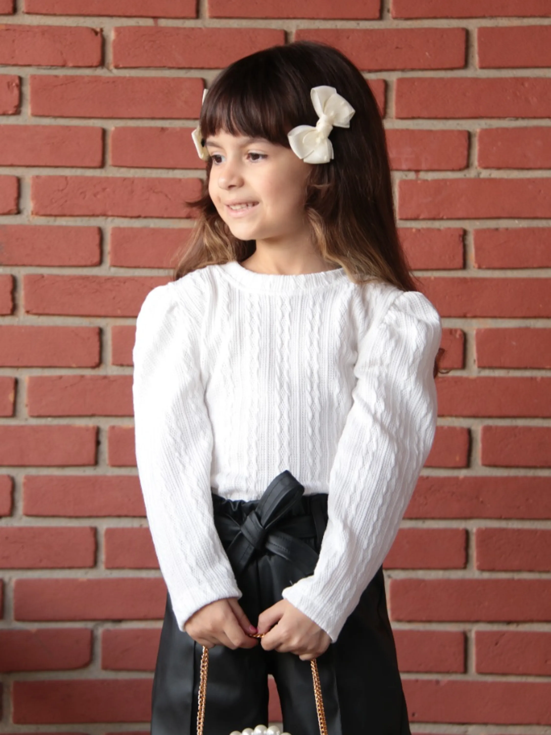 Blusinha manga longa infantil e juvenil tricot