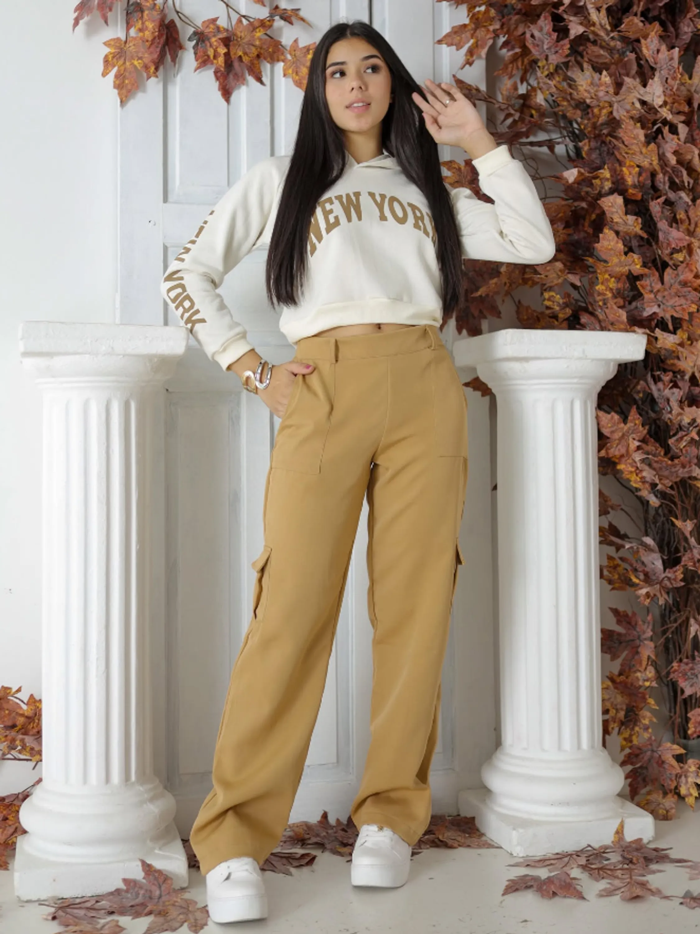 Calça cargo juvenil feminina (R)