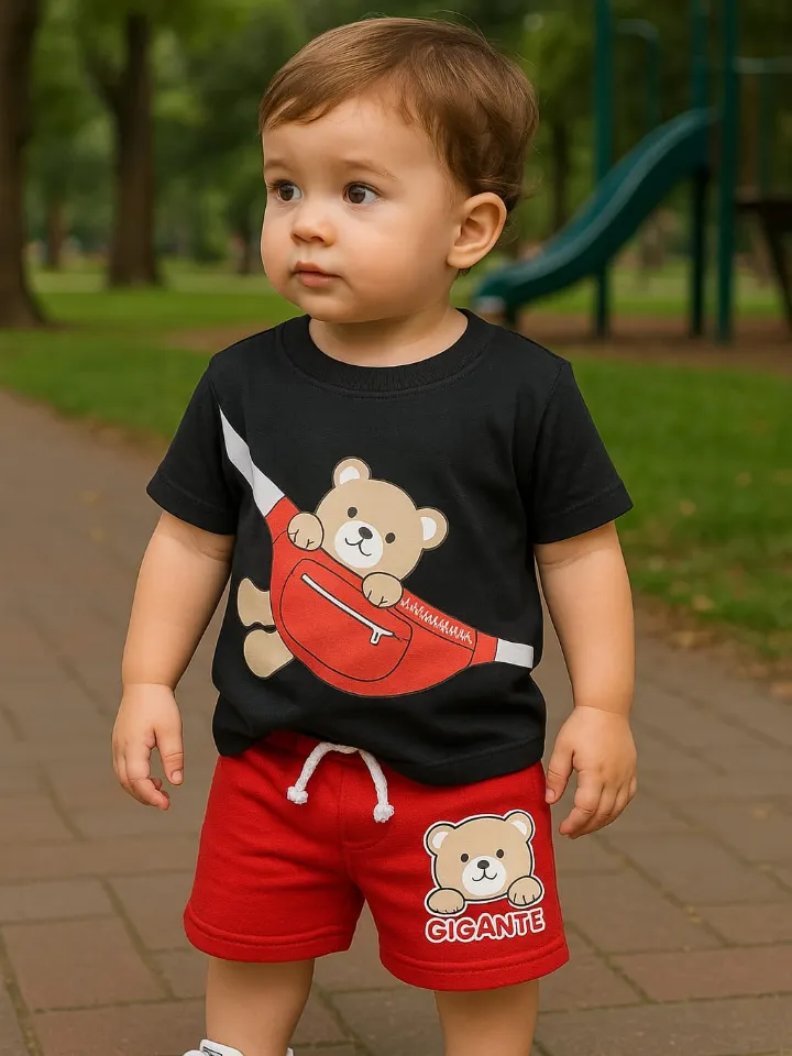 Conjunto masculino infantil shorts e camiseta