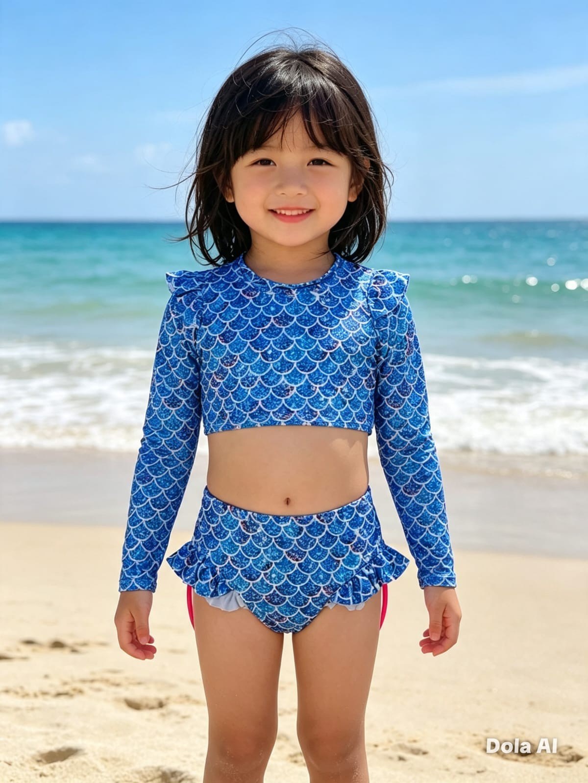 Conjunto de biquíni infantil estampado (Noel)