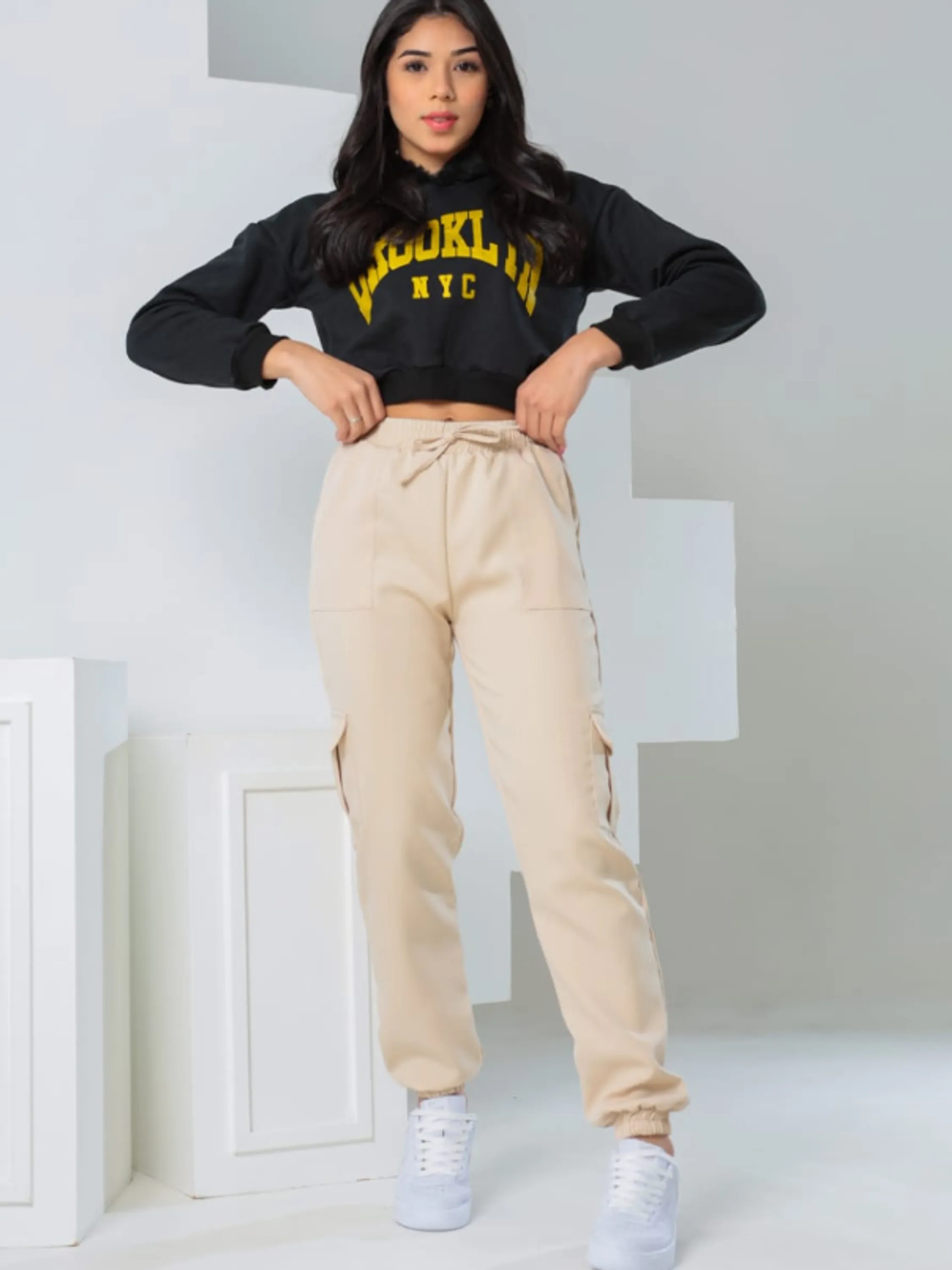 Calça jogger cargo juvenil (R)