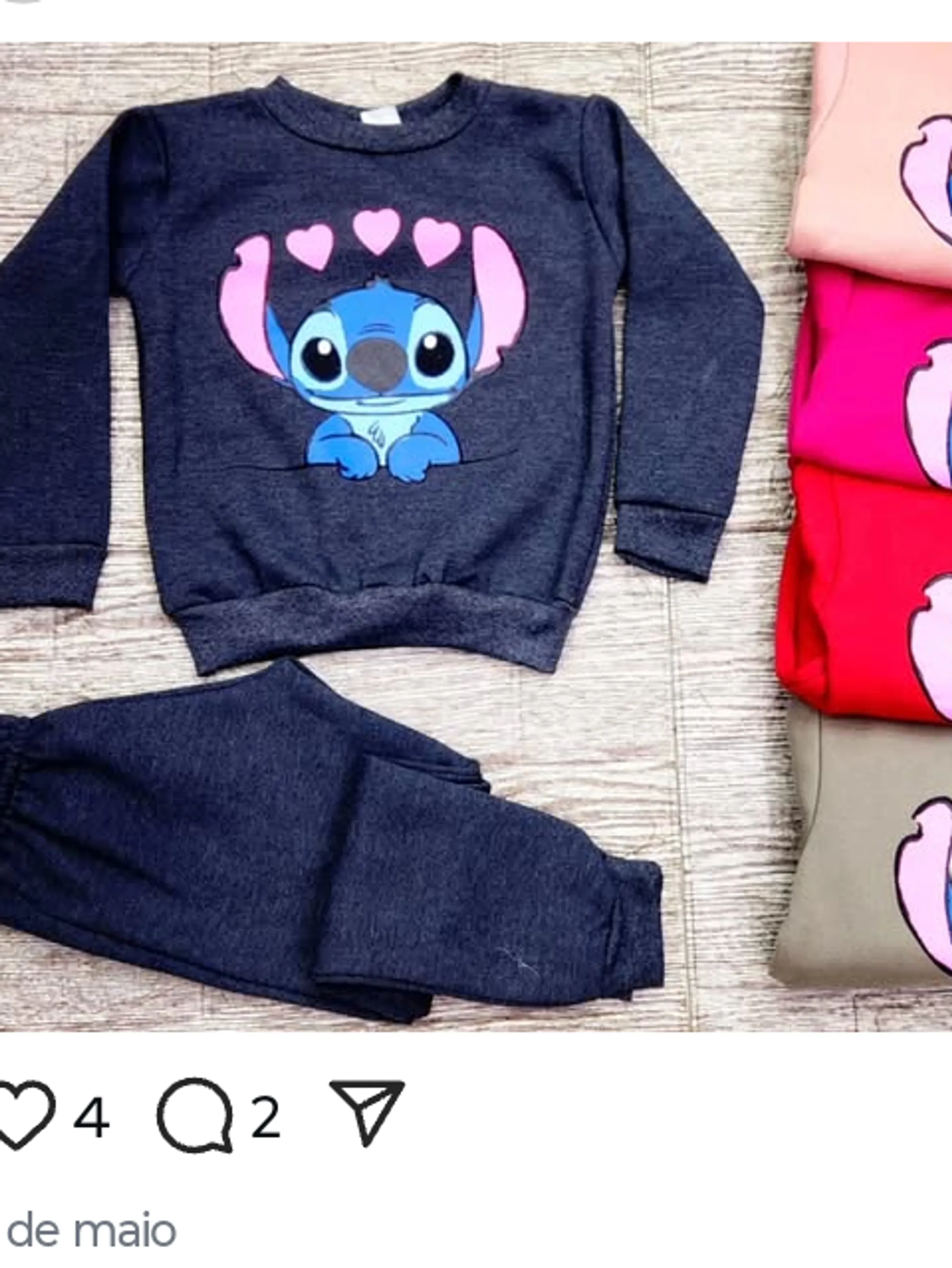Conjunto moletom flanelado juvenil 2 cabos