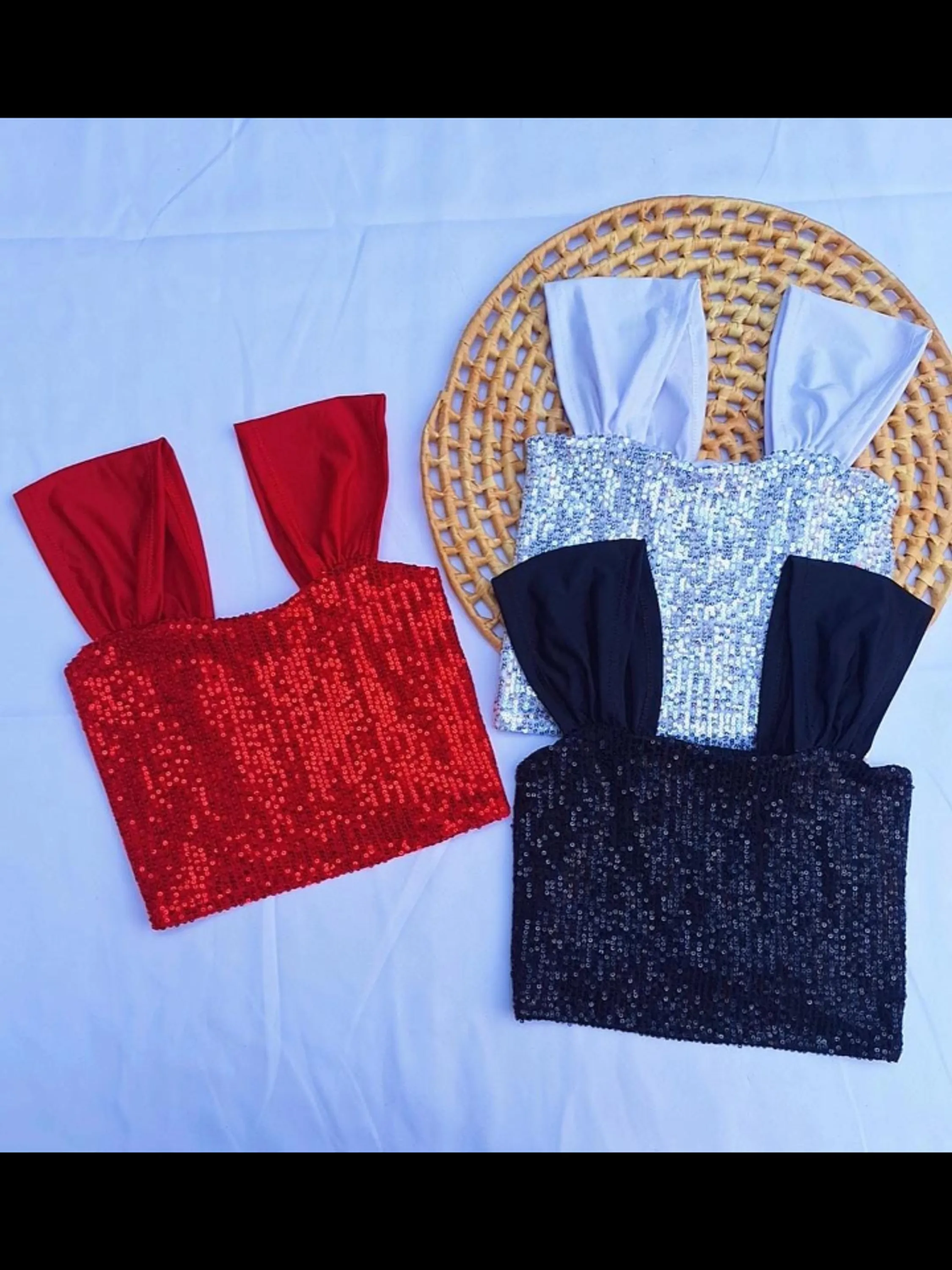 Cropped paetê juvenil com manga (R)