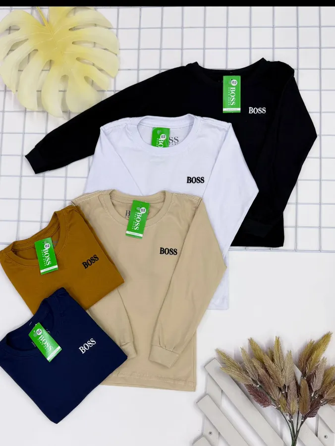 Camiseta manga longa infantil e juvenil 1 linha