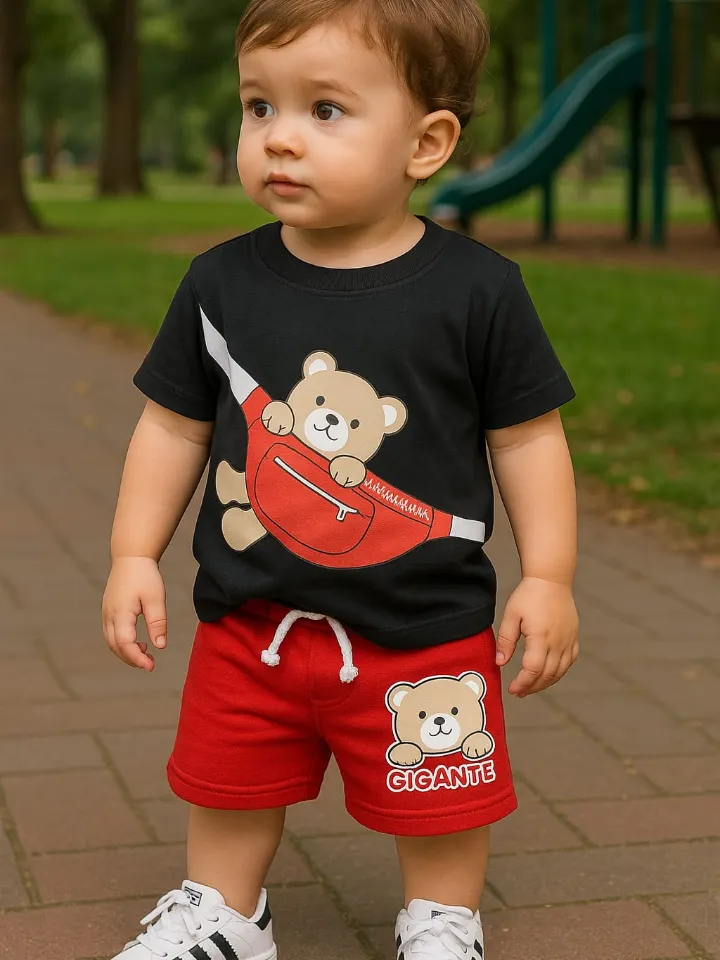 Conjunto urso infantil estampado