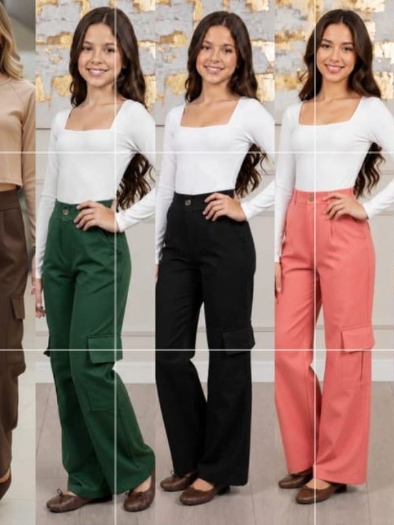 Calça cargo feminina juvenil (M)
