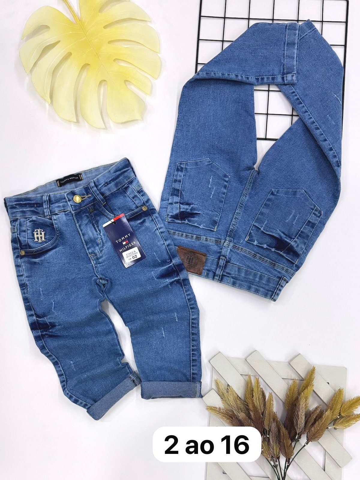 Calça jeans masculina infantil e juvenil 1 linha