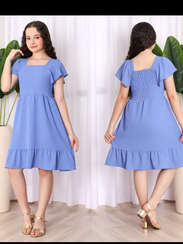 Vestido juvenil com látex nas costas promoção