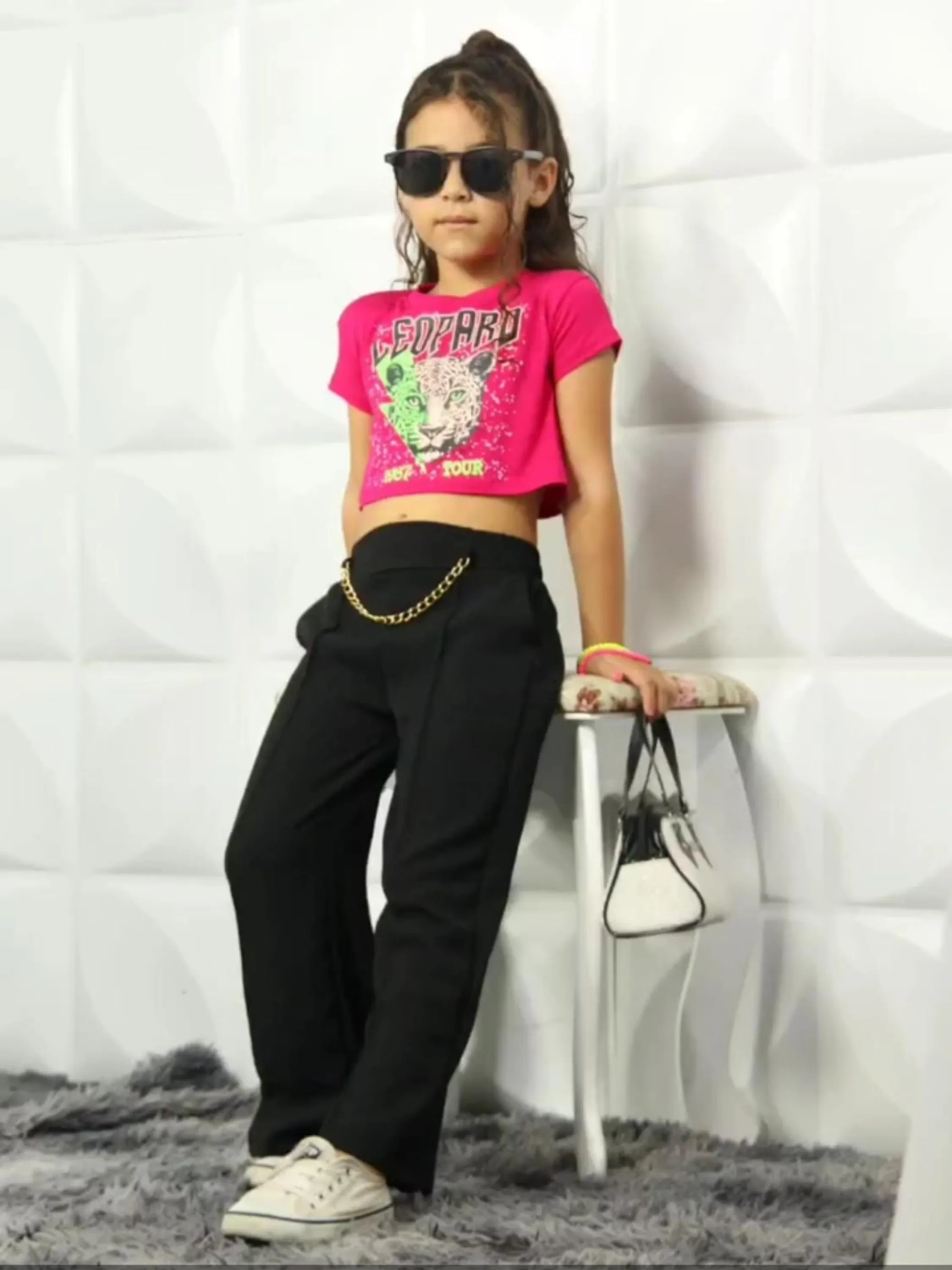 Calça infantil tecido duna com corrente (07)