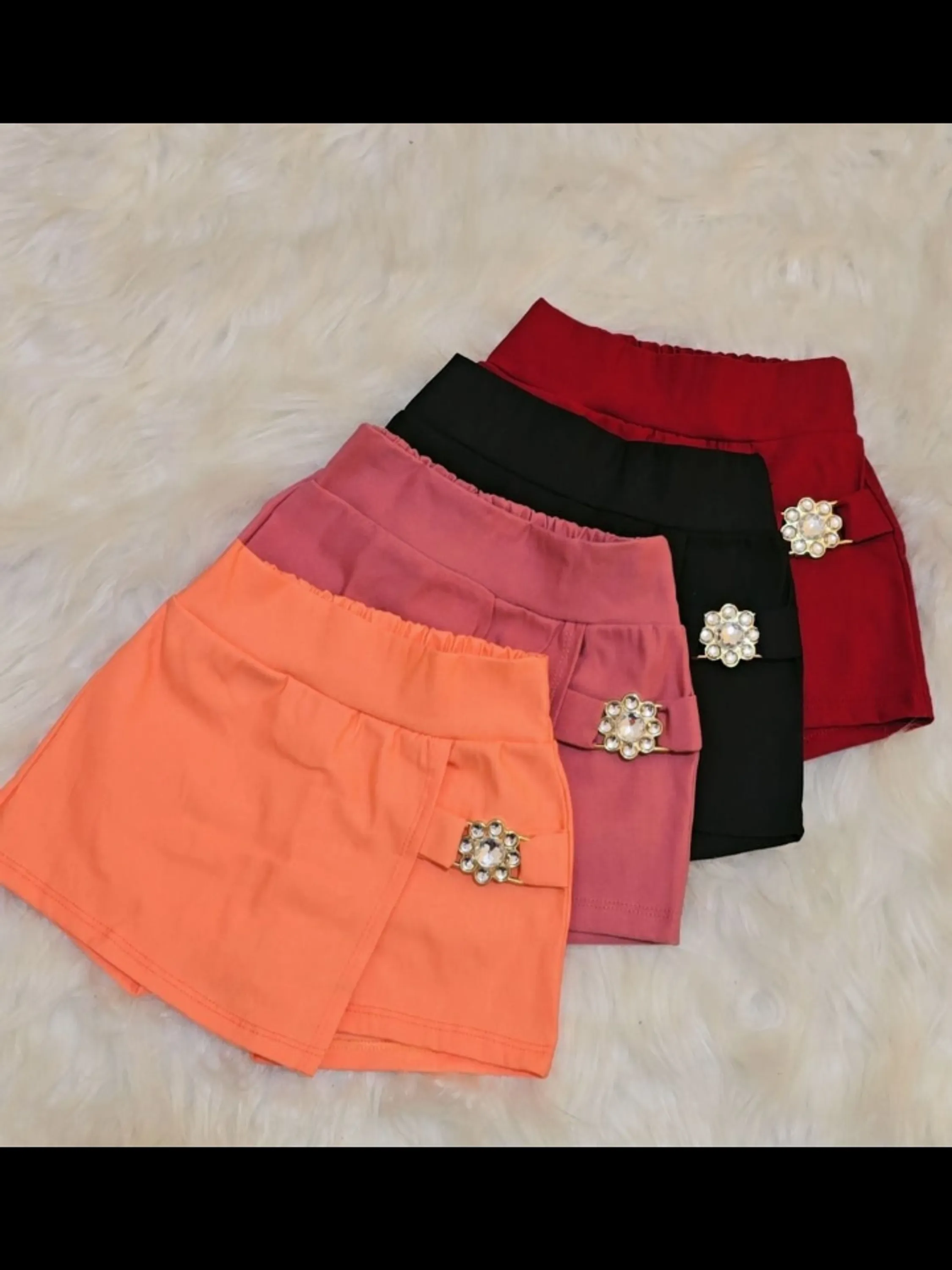 Shorts saia infantil e juvenil com detalhes (11)
