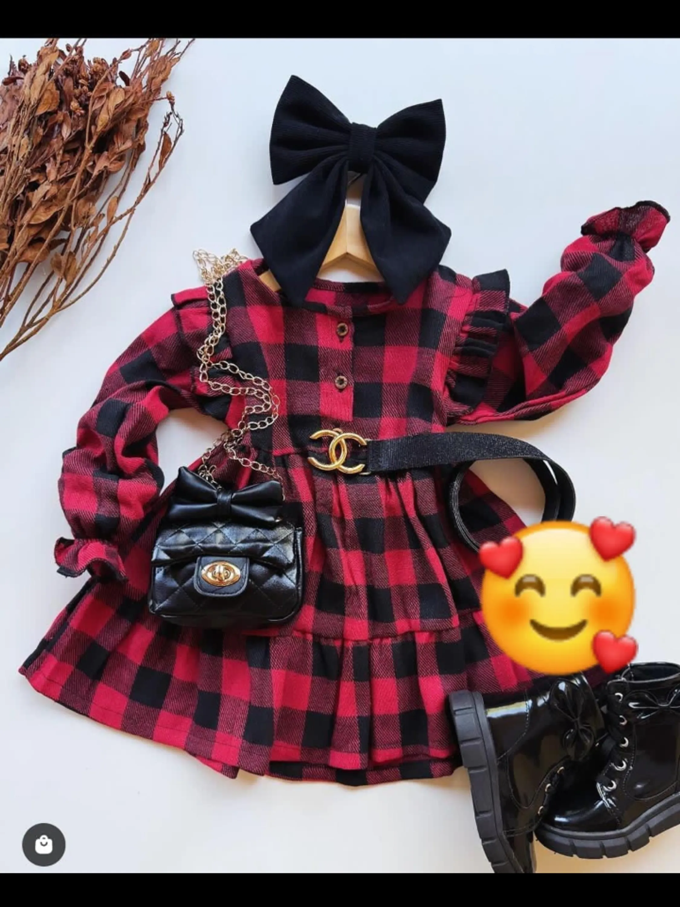 Vestido infantil xadrez flanelado