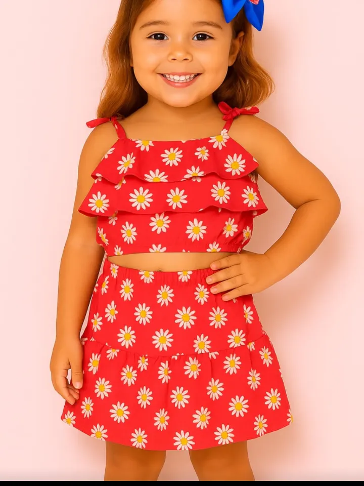 Conjunto infantil cropped e saia estampado (07)