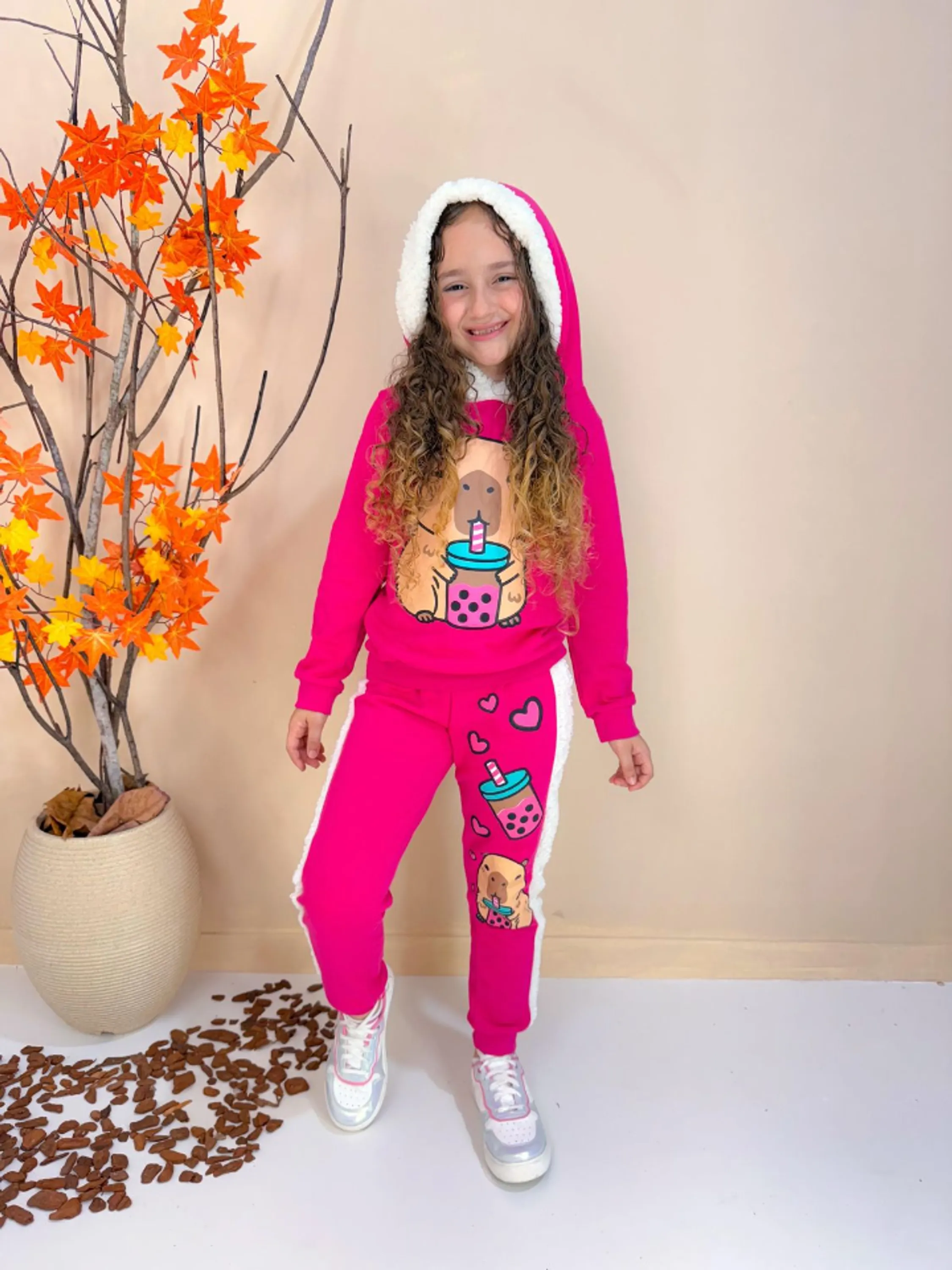 Conjunto moletom flanelado infantil