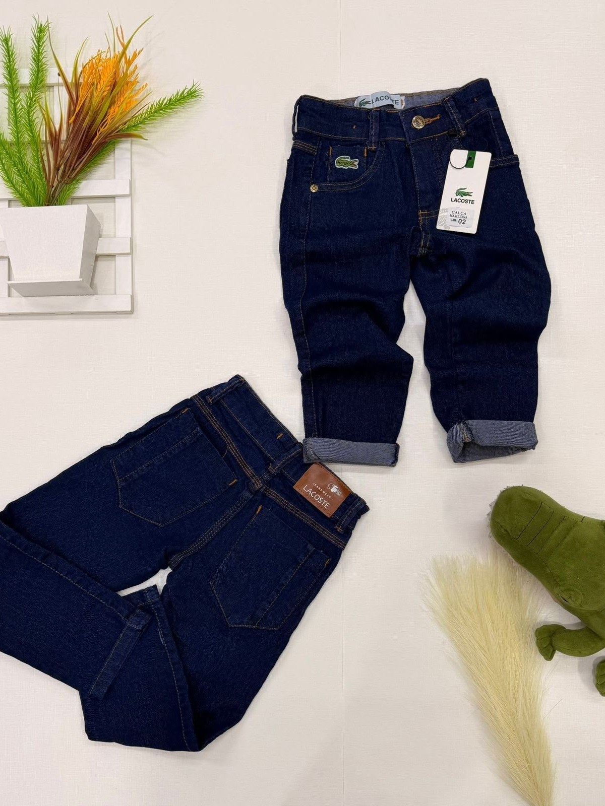 Calça jeans masculina infantil e juvenil 1 linha