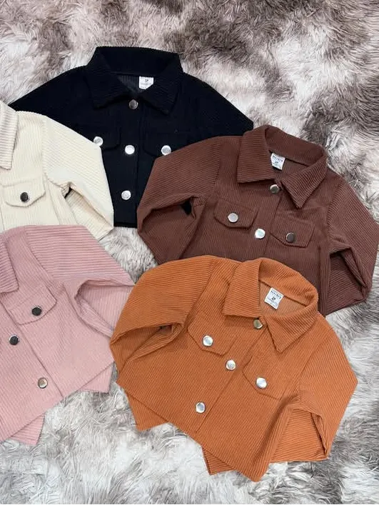 Jaquetinha infantil feminina tecido Cotelê