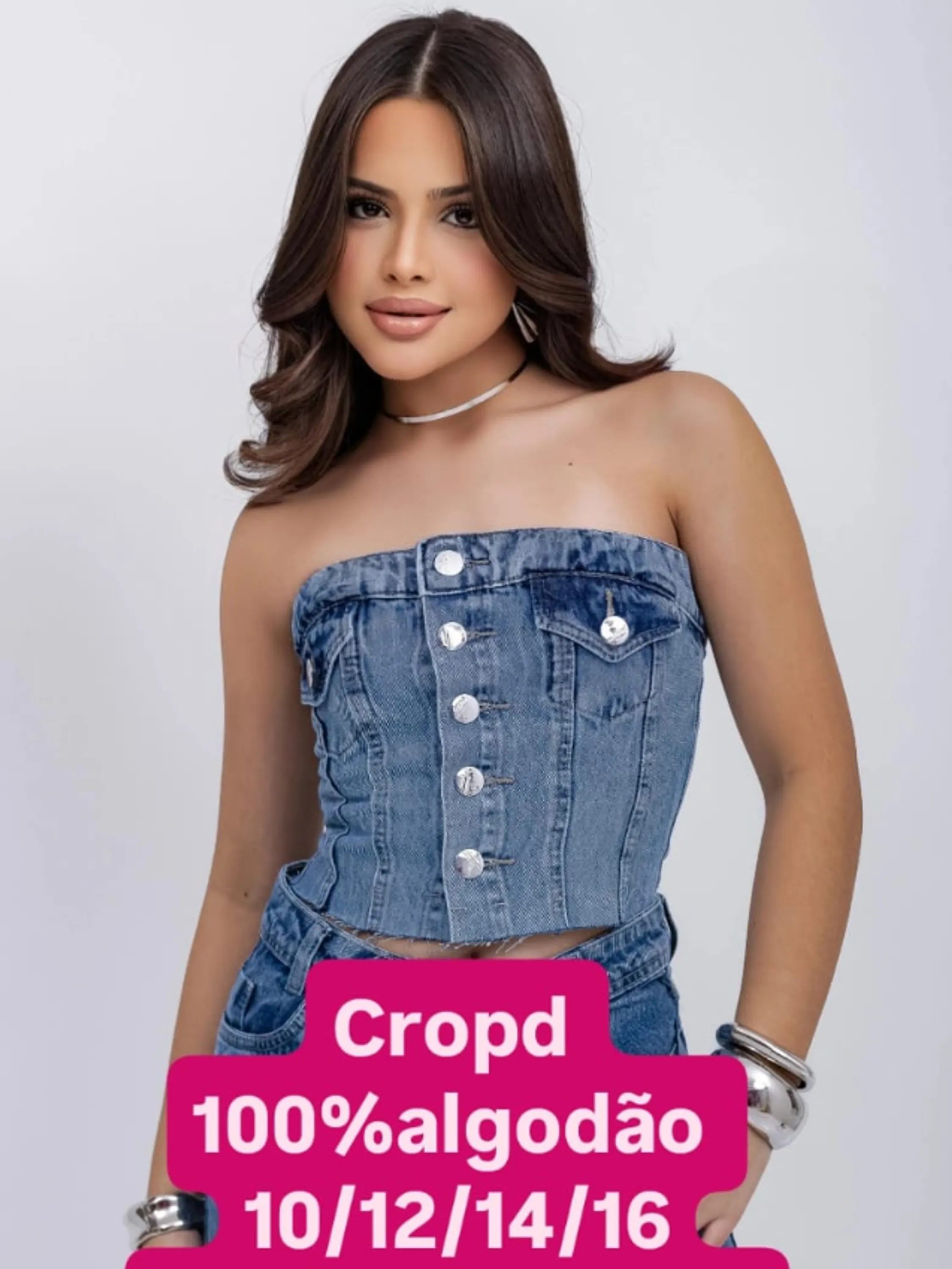 Blusa cropped juvenil com elástico atrás (D)