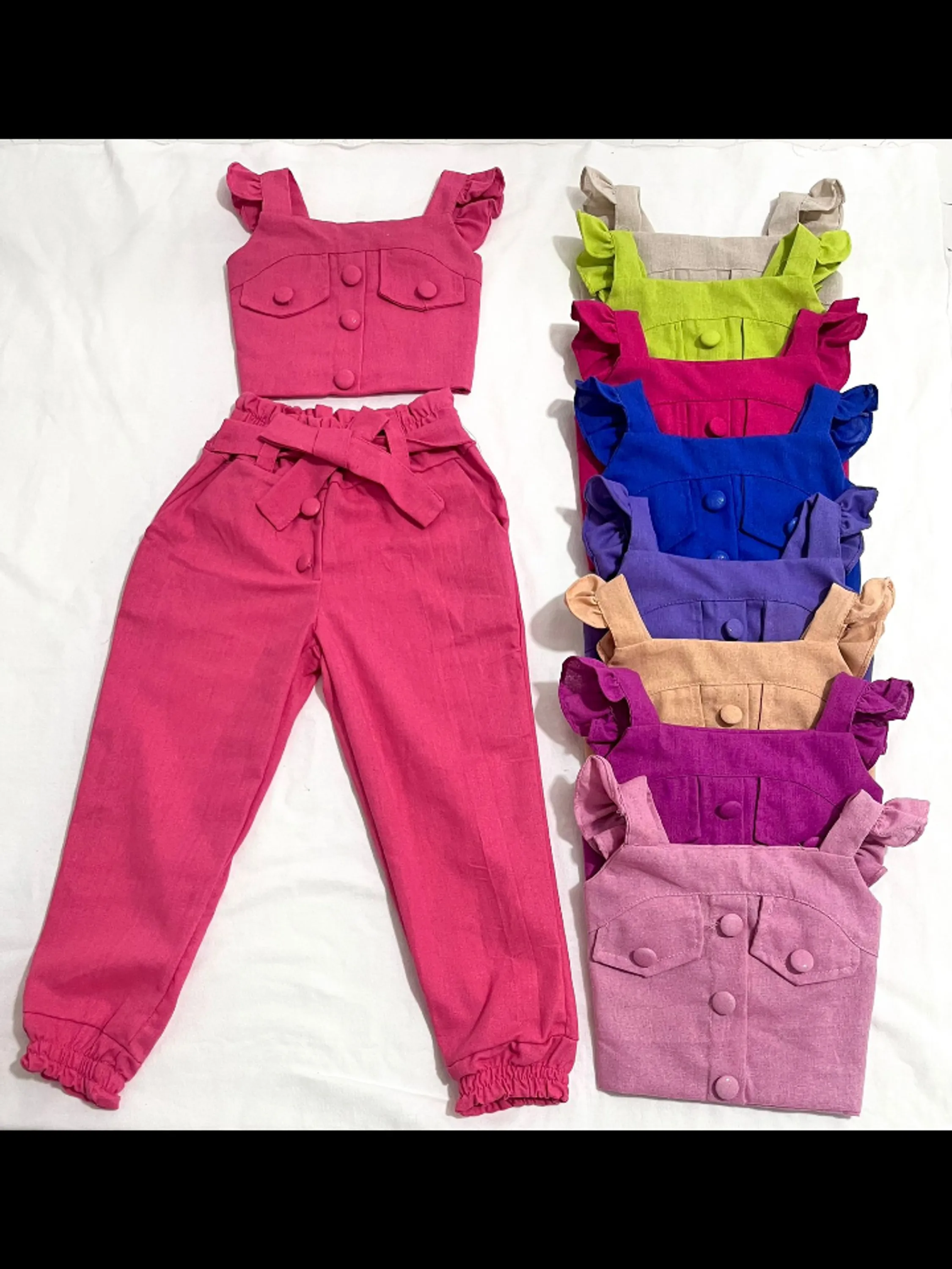 Conjunto infantil tecido linho