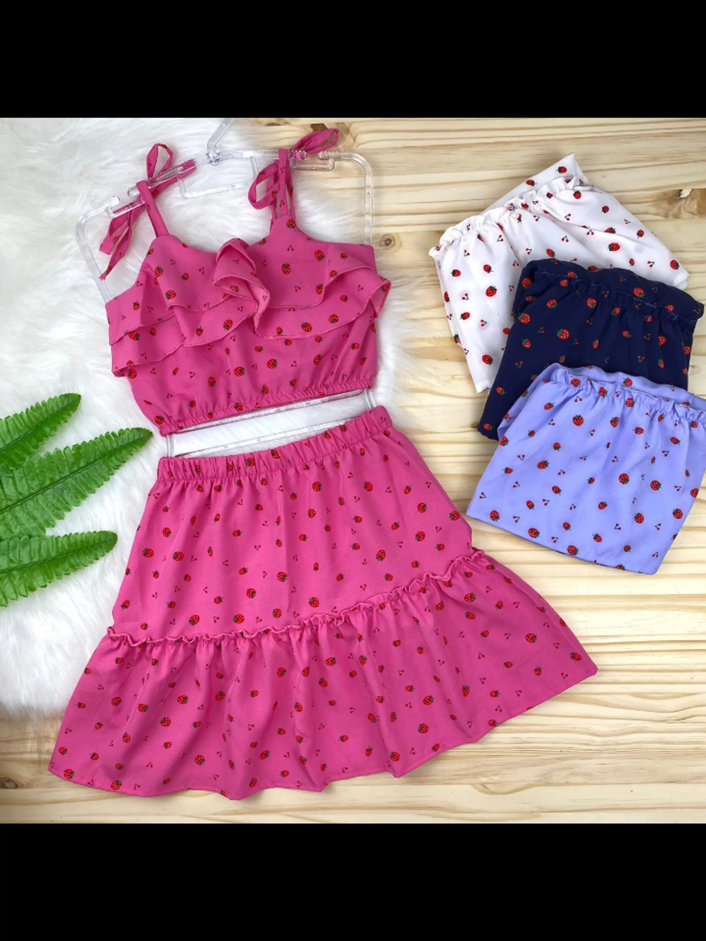 Conjunto infantil saia Midi e cropped (pág)