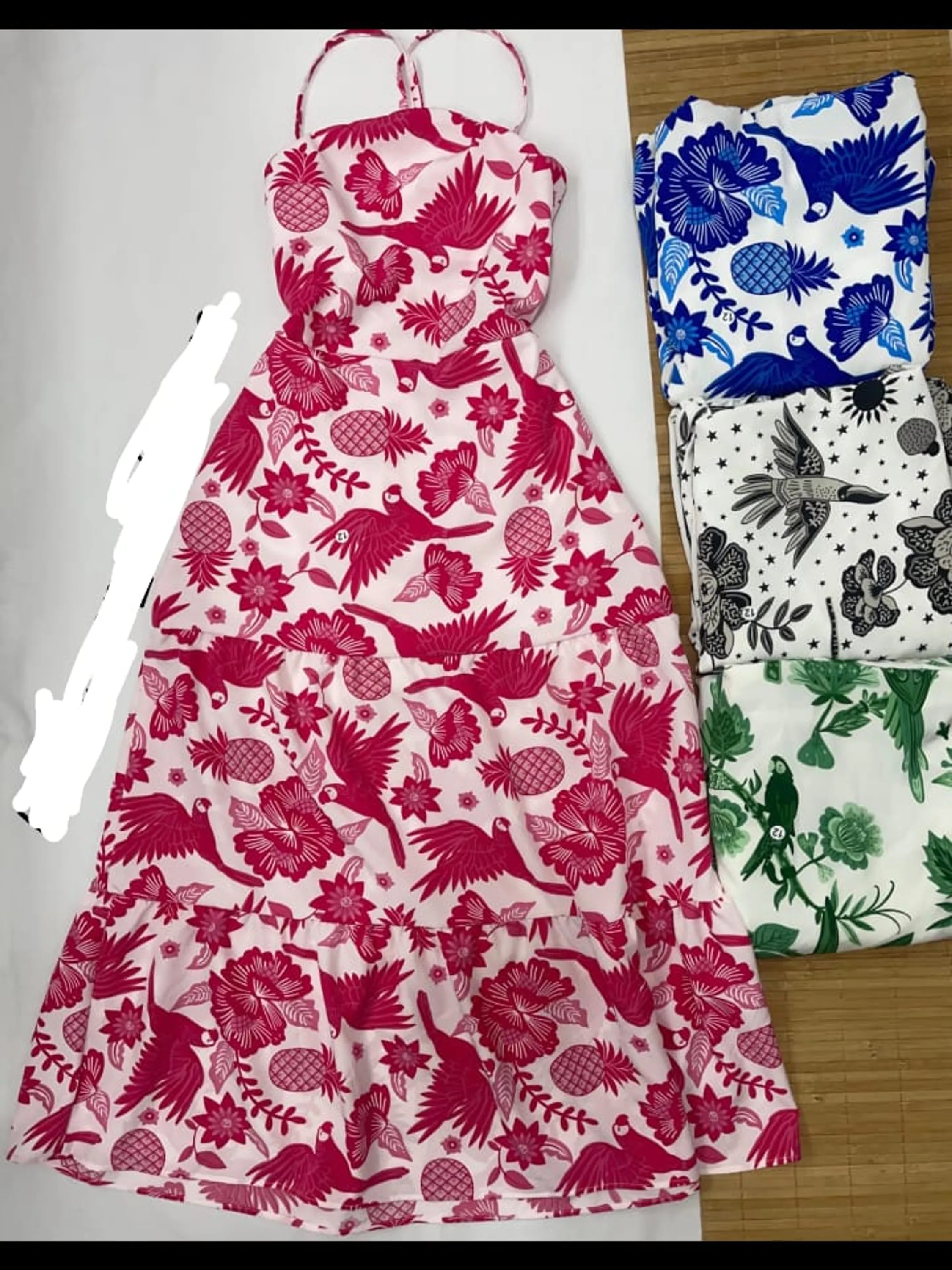 Vestido longo feminino juvenil estampado (R)