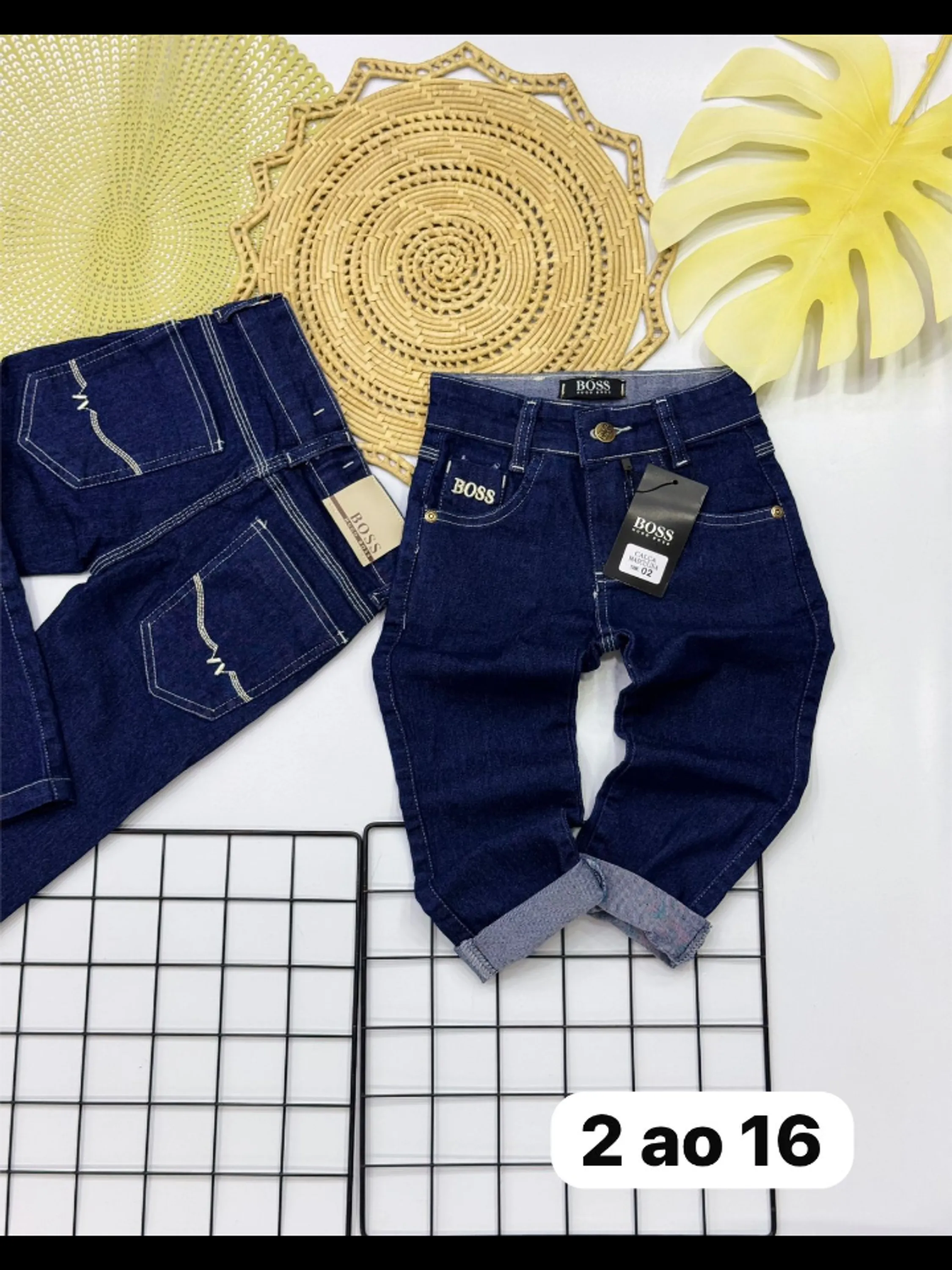 Calça masculina jeans infantil e juvenil 1 linha