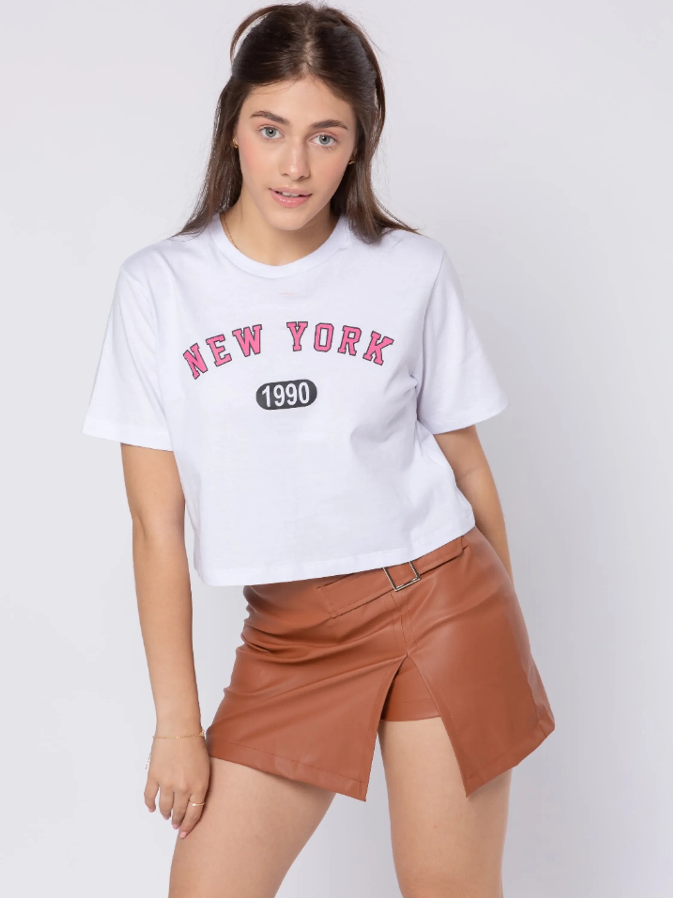 Cropped feminino juvenil estampado (K)