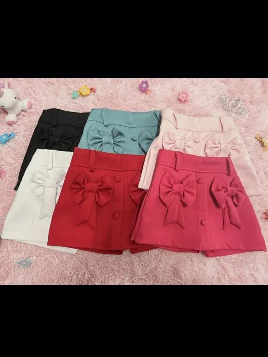 Shorts saia com laço infantil (06)