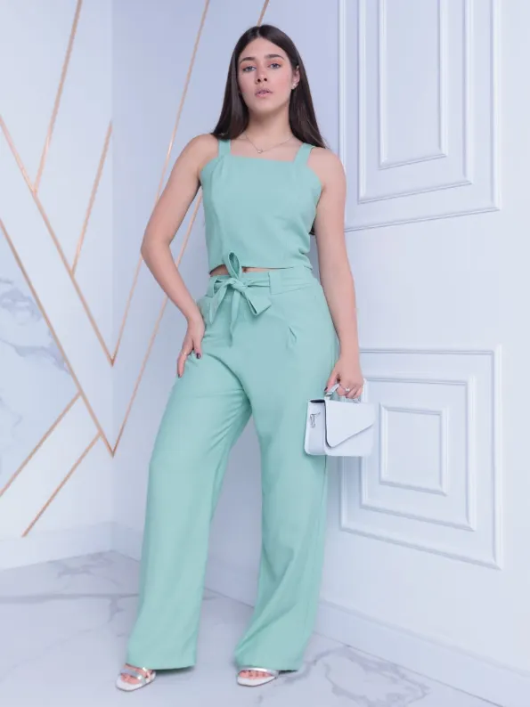 Conjunto de calça Pantalona e Cropped (P)