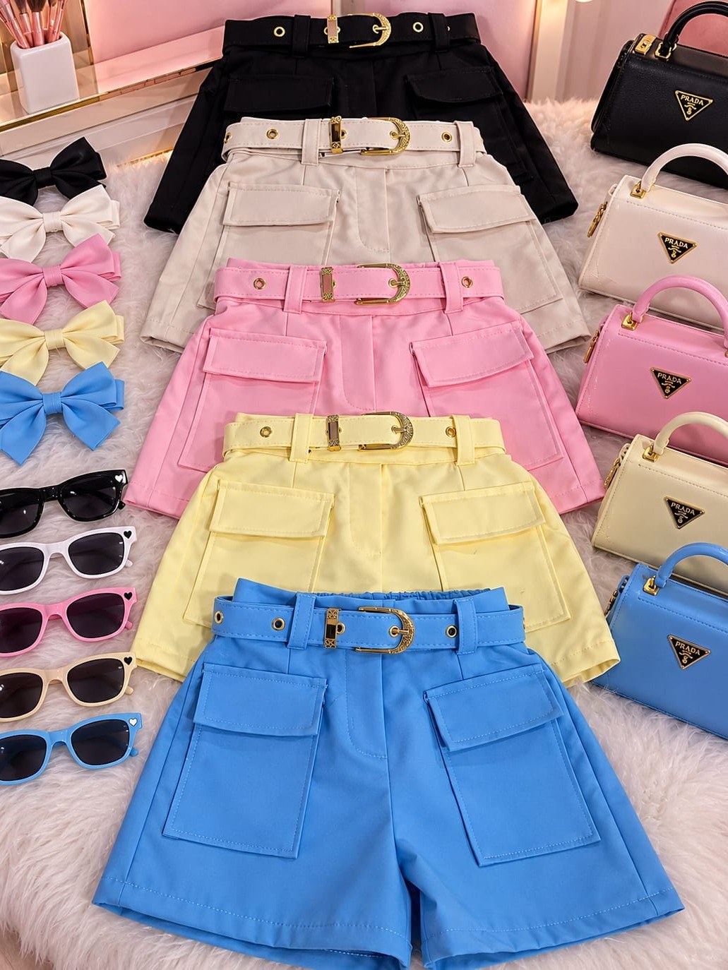 Shorts com cinto infantil (27)