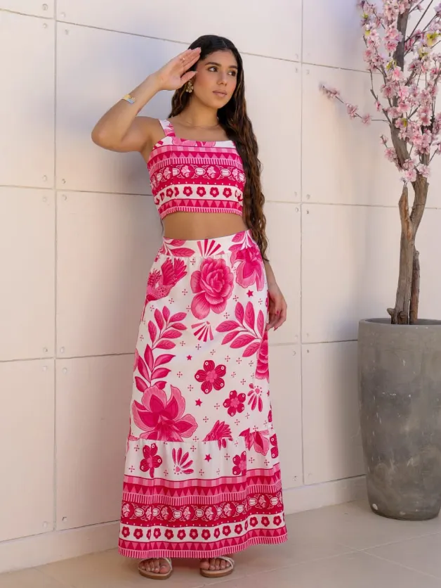 Conjunto feminino juvenil estampado (O)