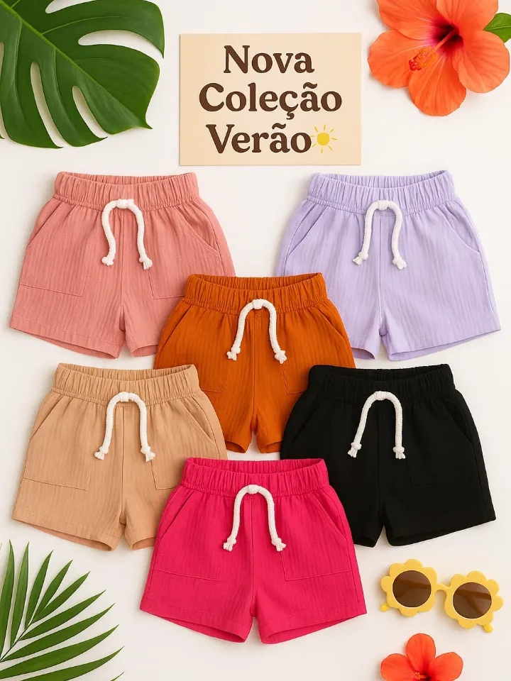 Shorts infantil de elástico na cintura (07)