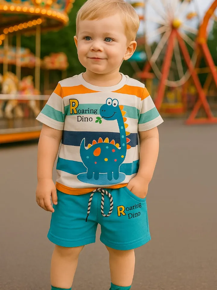 Conjunto infantil de bermuda e camiseta