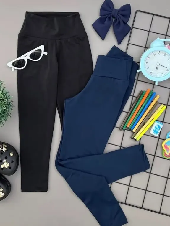 Calça legging infantil e juvenil flanelada