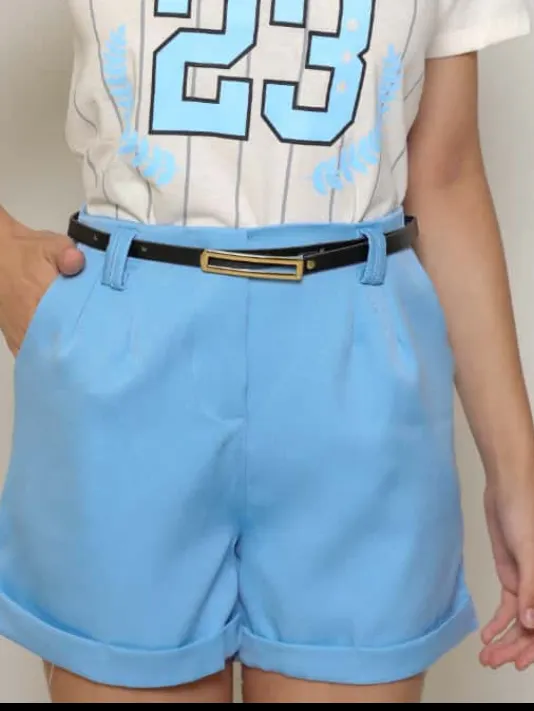 Shorts com cinto juvenil (O)