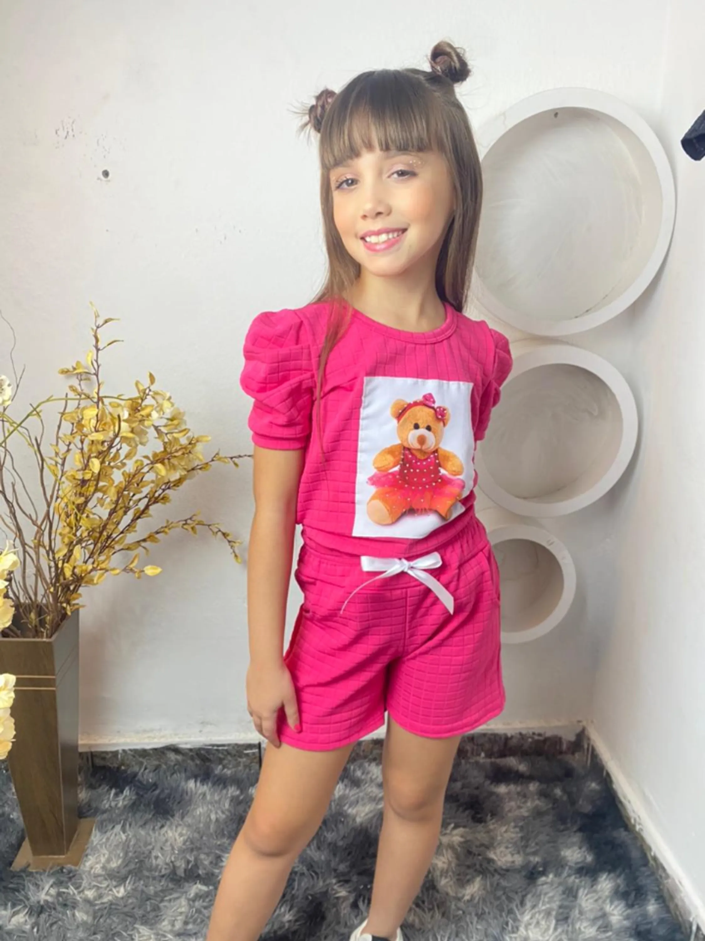 Conjunto infantil tecido crepe esponja