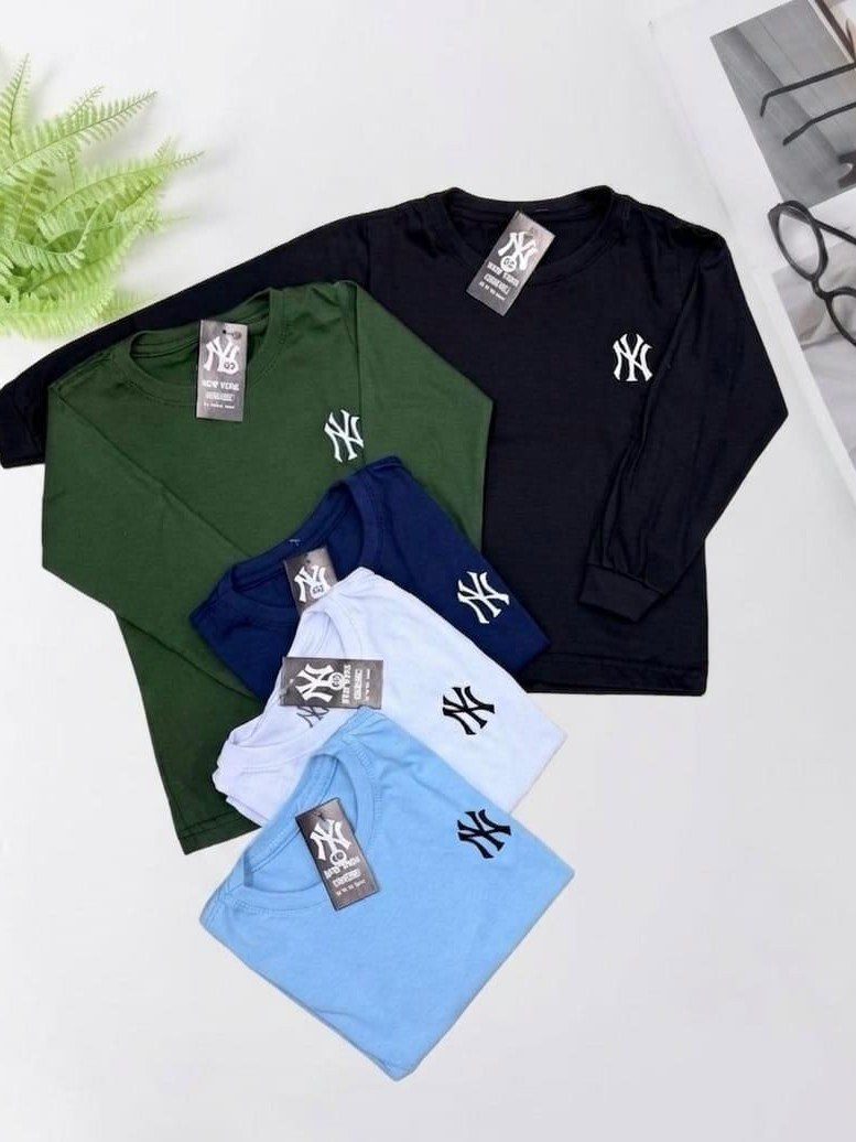 Camiseta masculina manga longa infantil e juvenil 1 linha