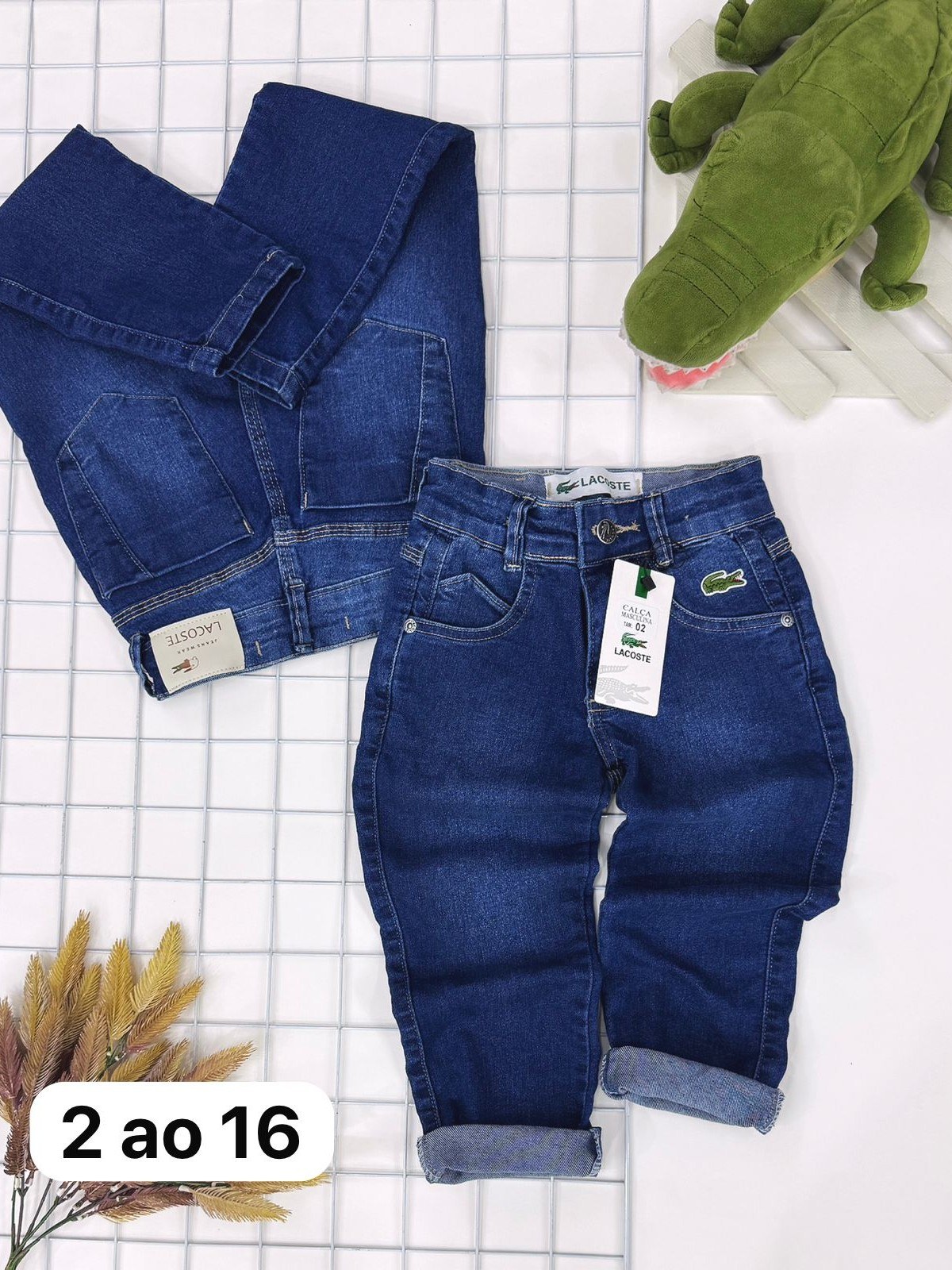 Calça jeans masculina infantil e juvenil 1 linha