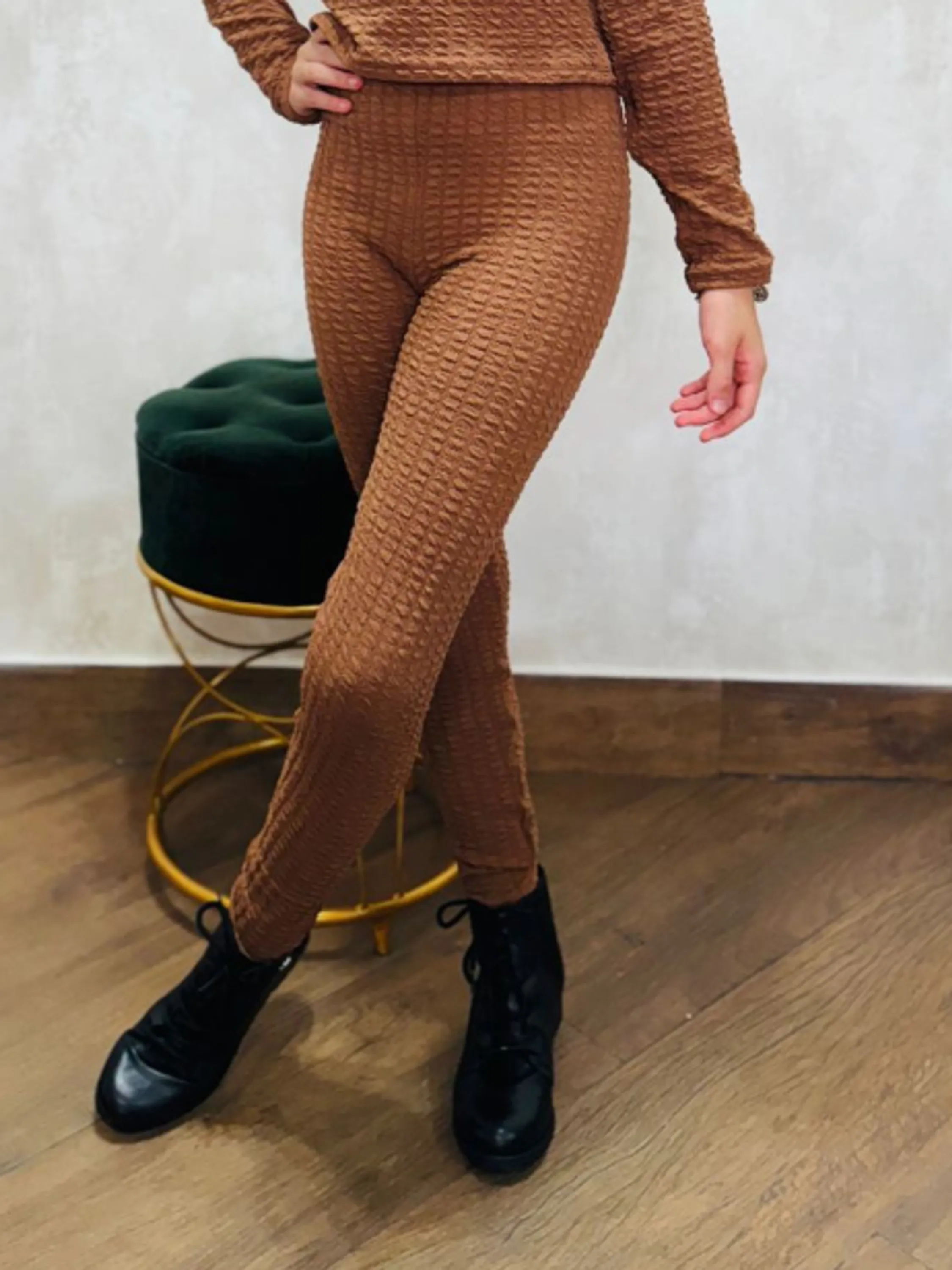 Calça legging juvenil tecido bubble (M)