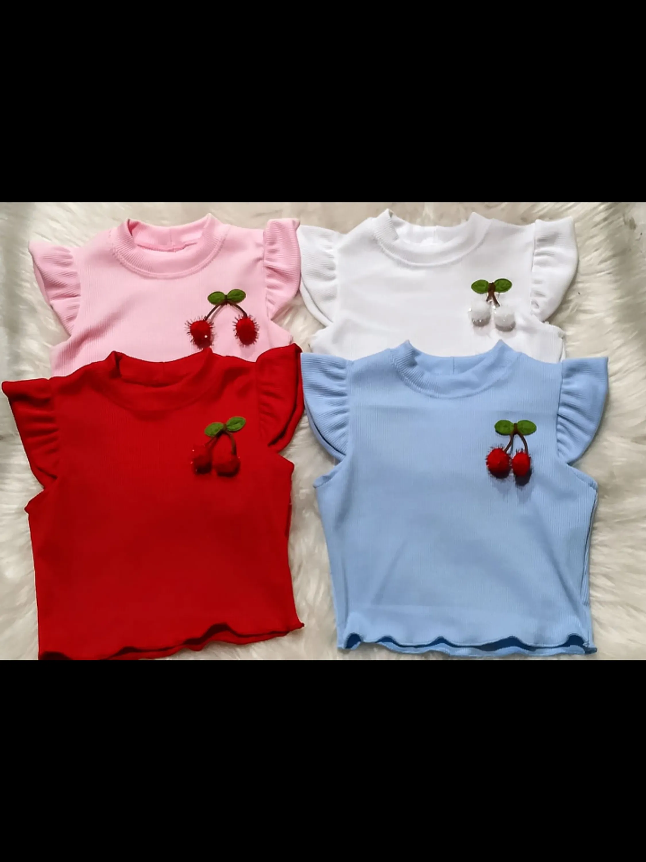 Blusa cropped cereja infantil