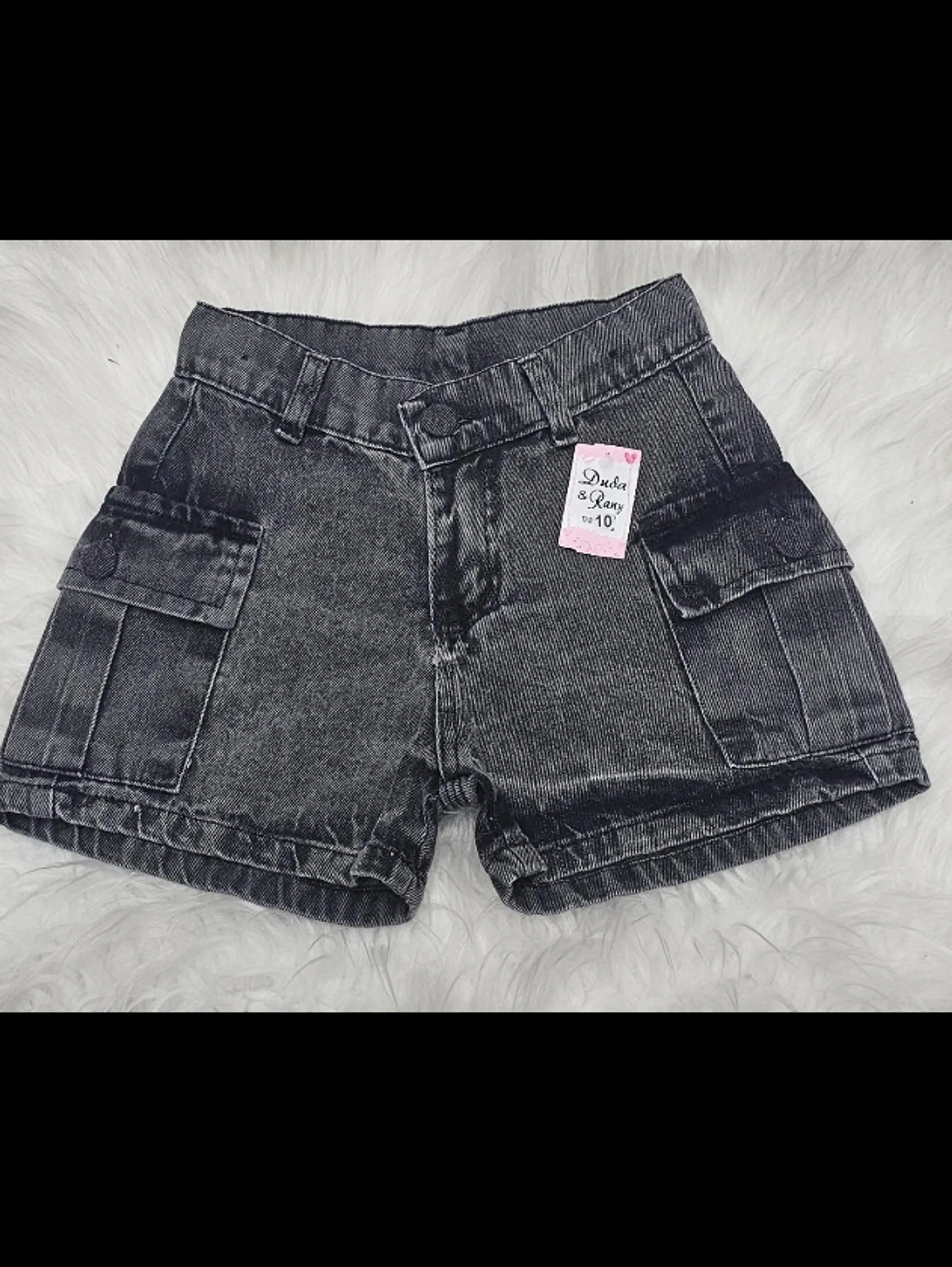 Shorts jeans cargo infantil e juvenil (D)