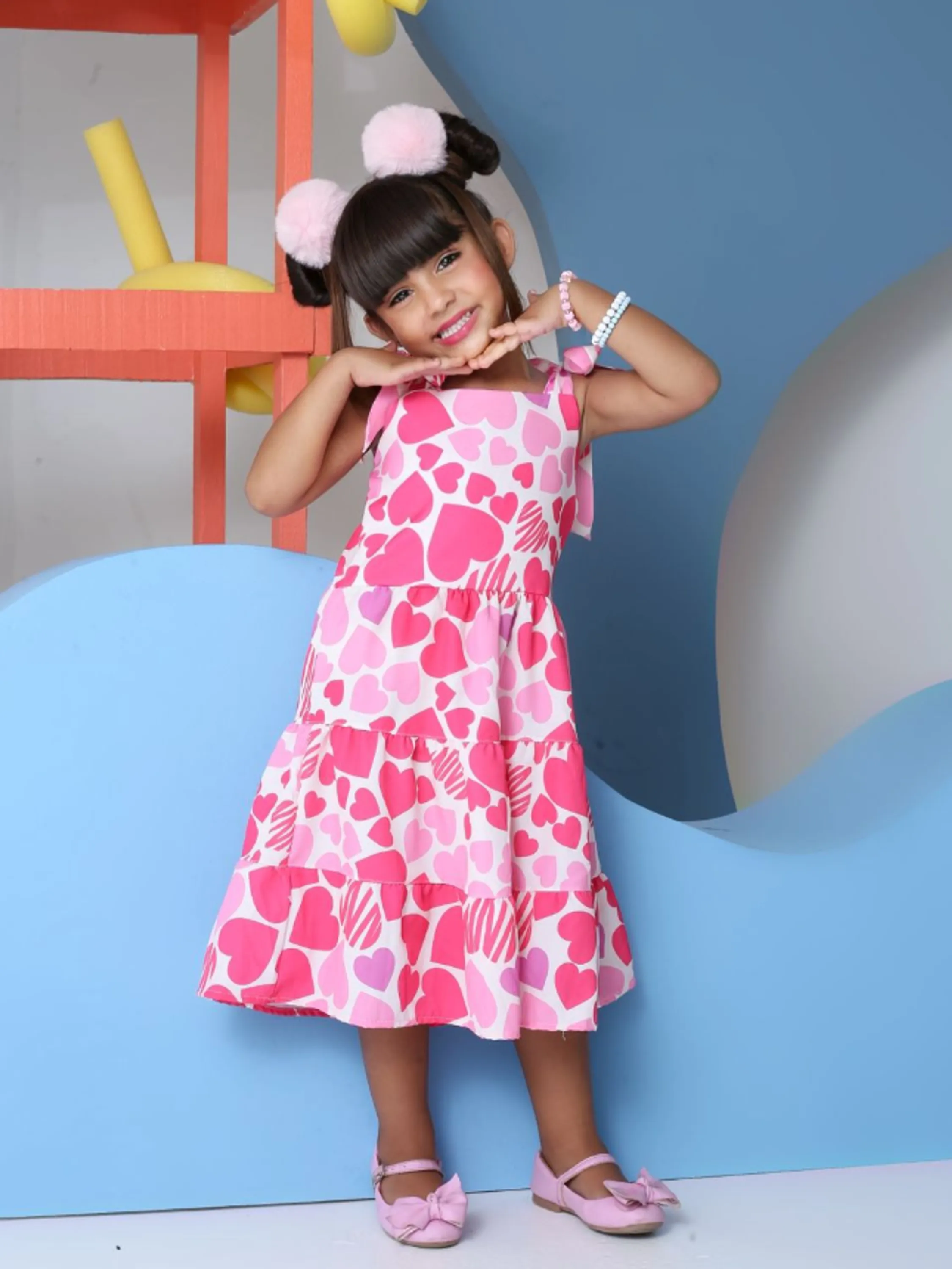 Vestido infantil estampas variadas