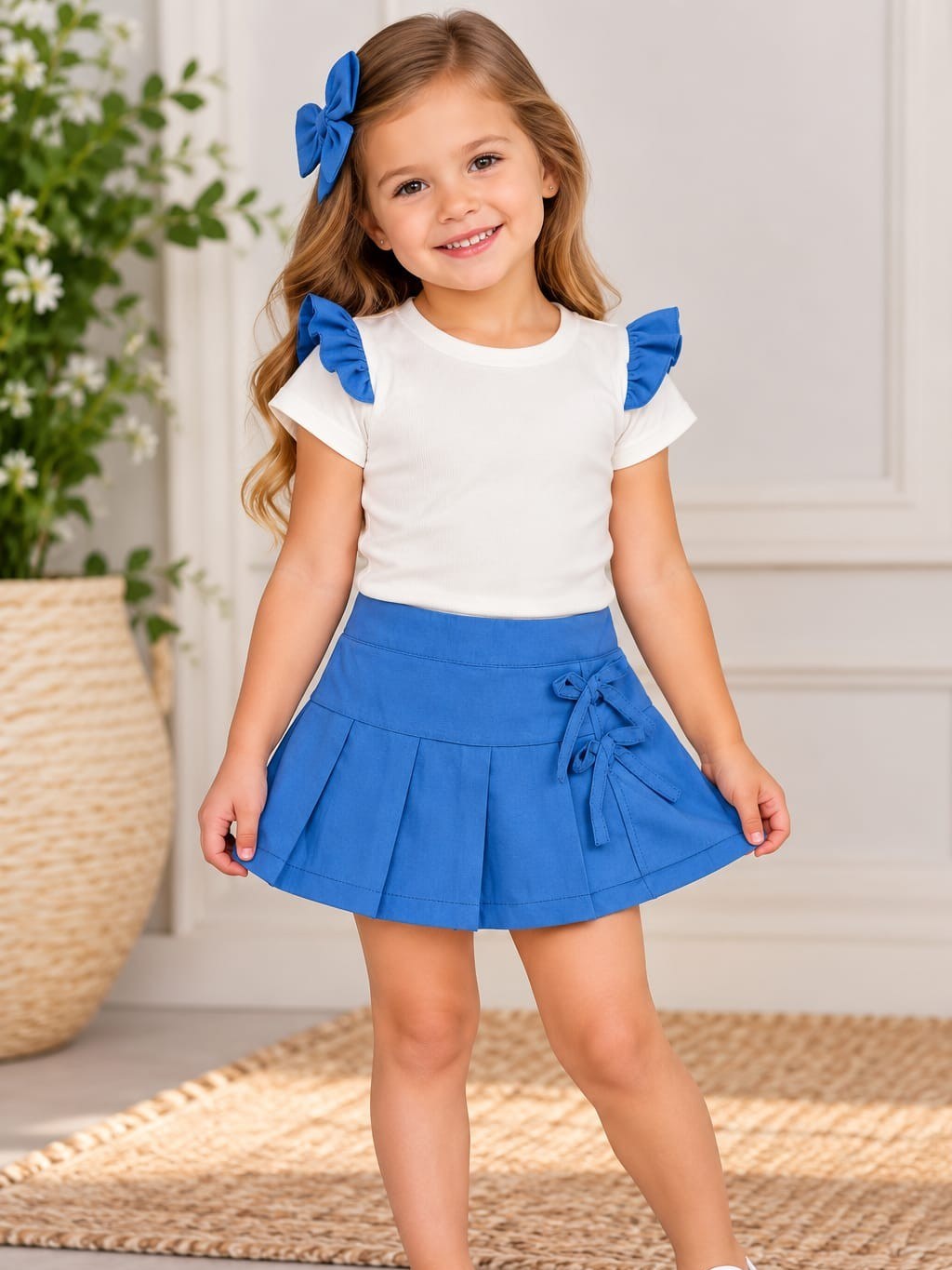 Conjunto infantil shorts saia e blusinha (Noel)