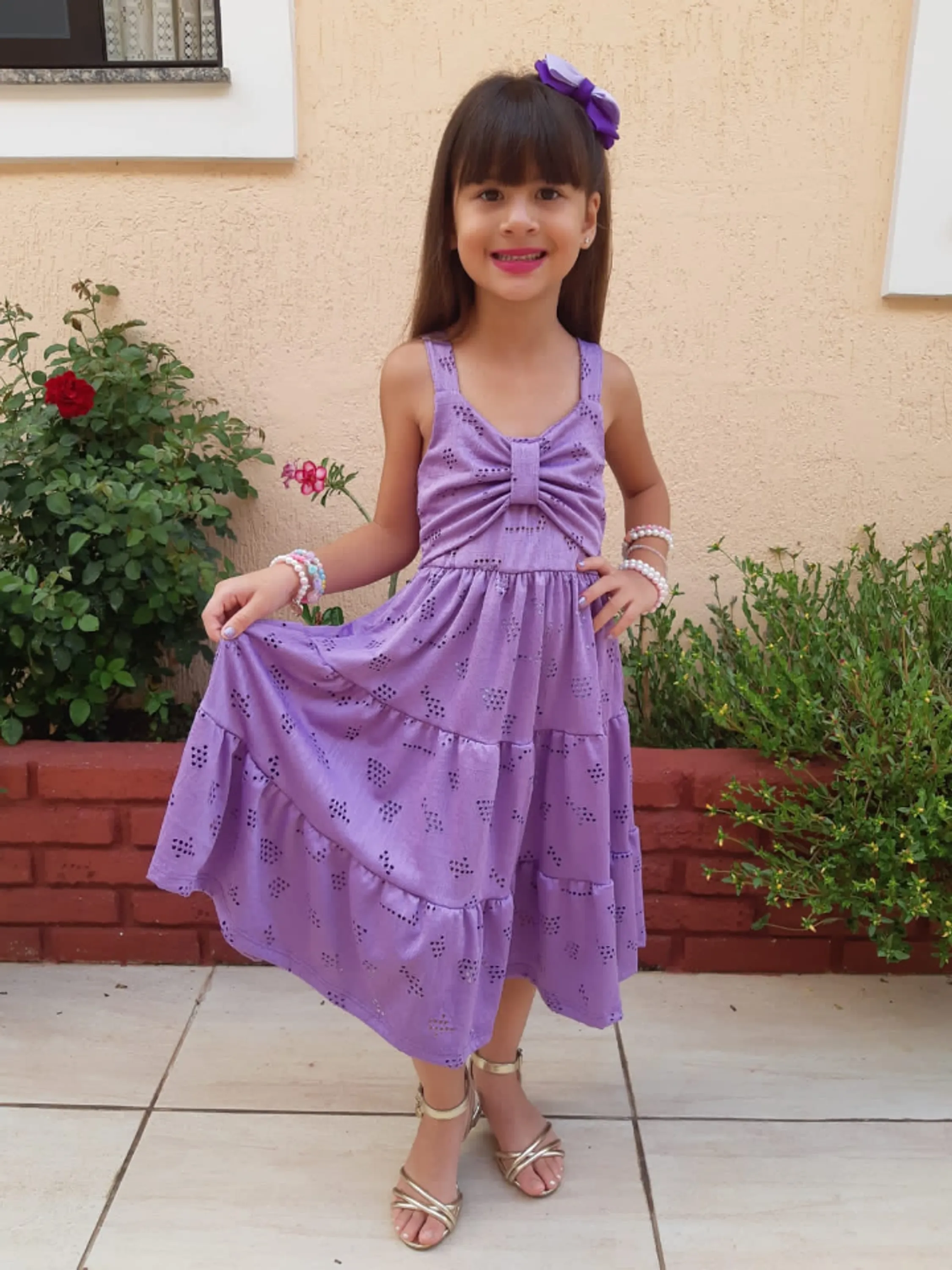 Vestido infantil longo