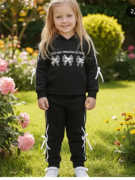 Conjunto feminino infantil moletinho