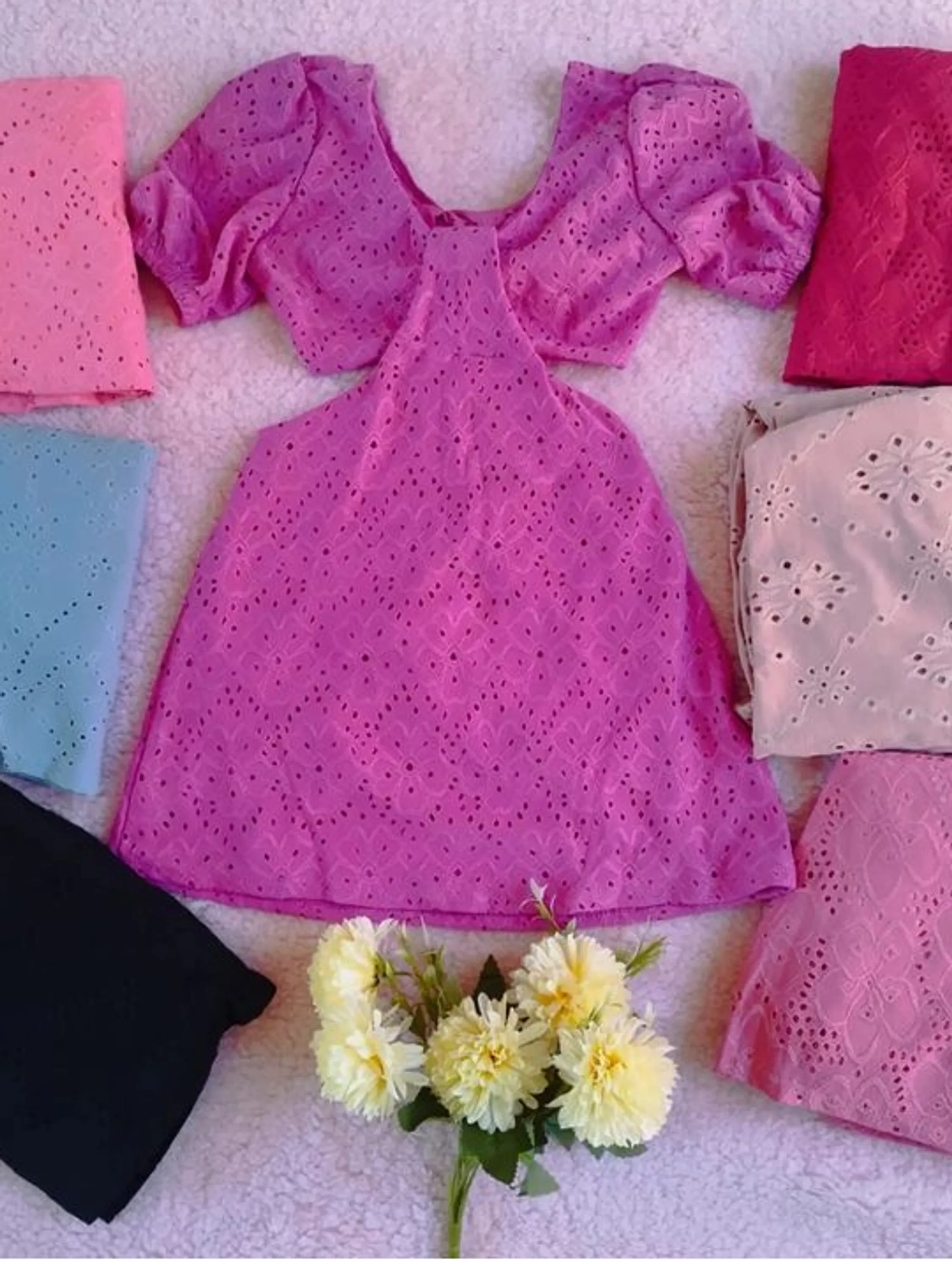 Vestido infantil tecido lese